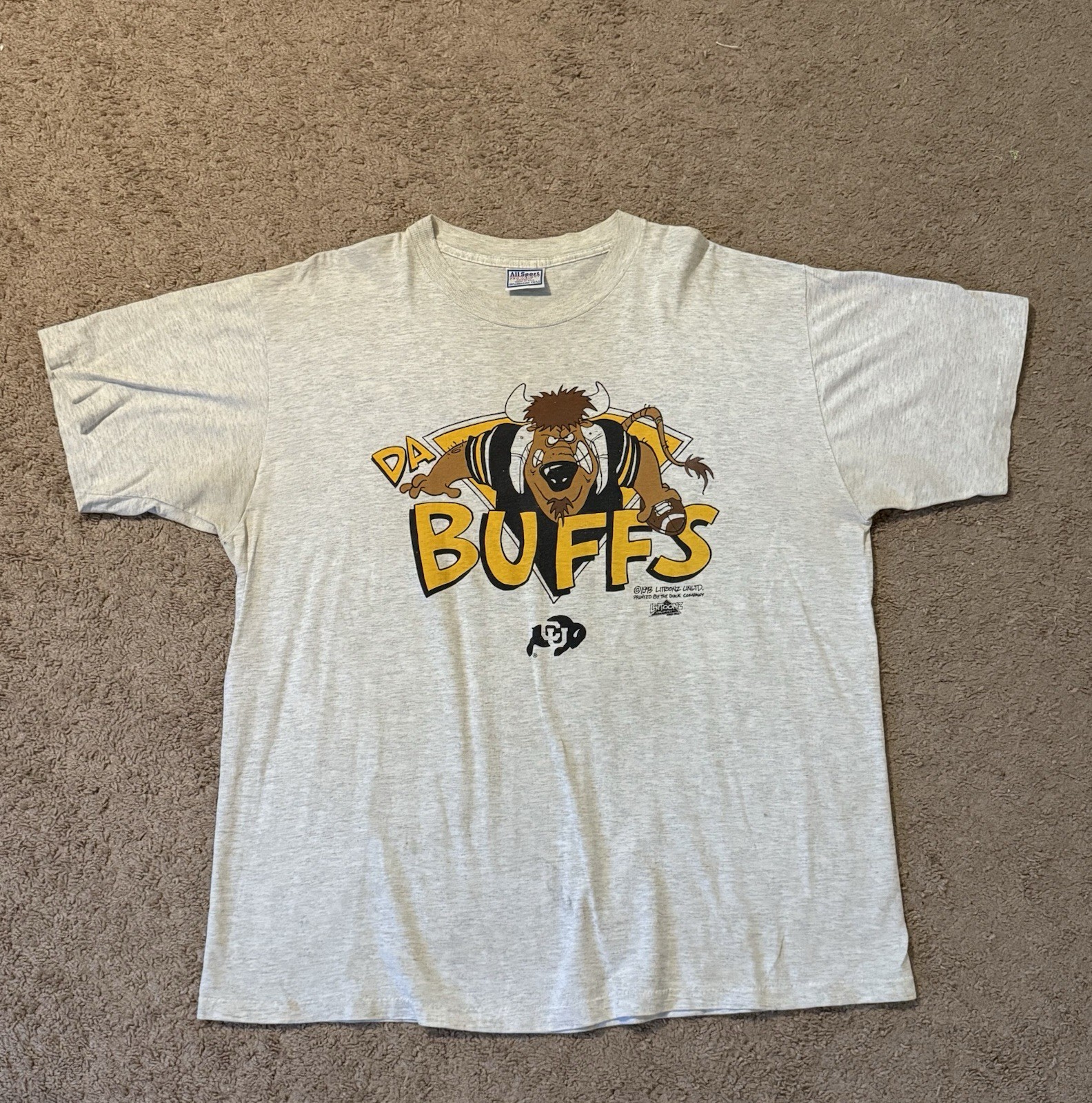 Vtg 90’s Colorado Buffaloes T Shirt Made In USA Single Stitch Mens XXL