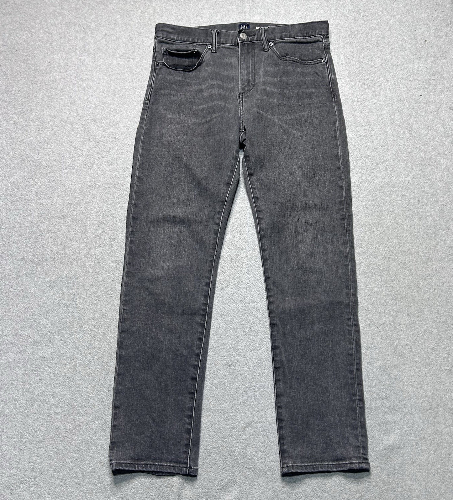 Gap Jeans Mens 31 X 30 Slim Fit Vintage Black Wash Soft Wear Stretch Denim