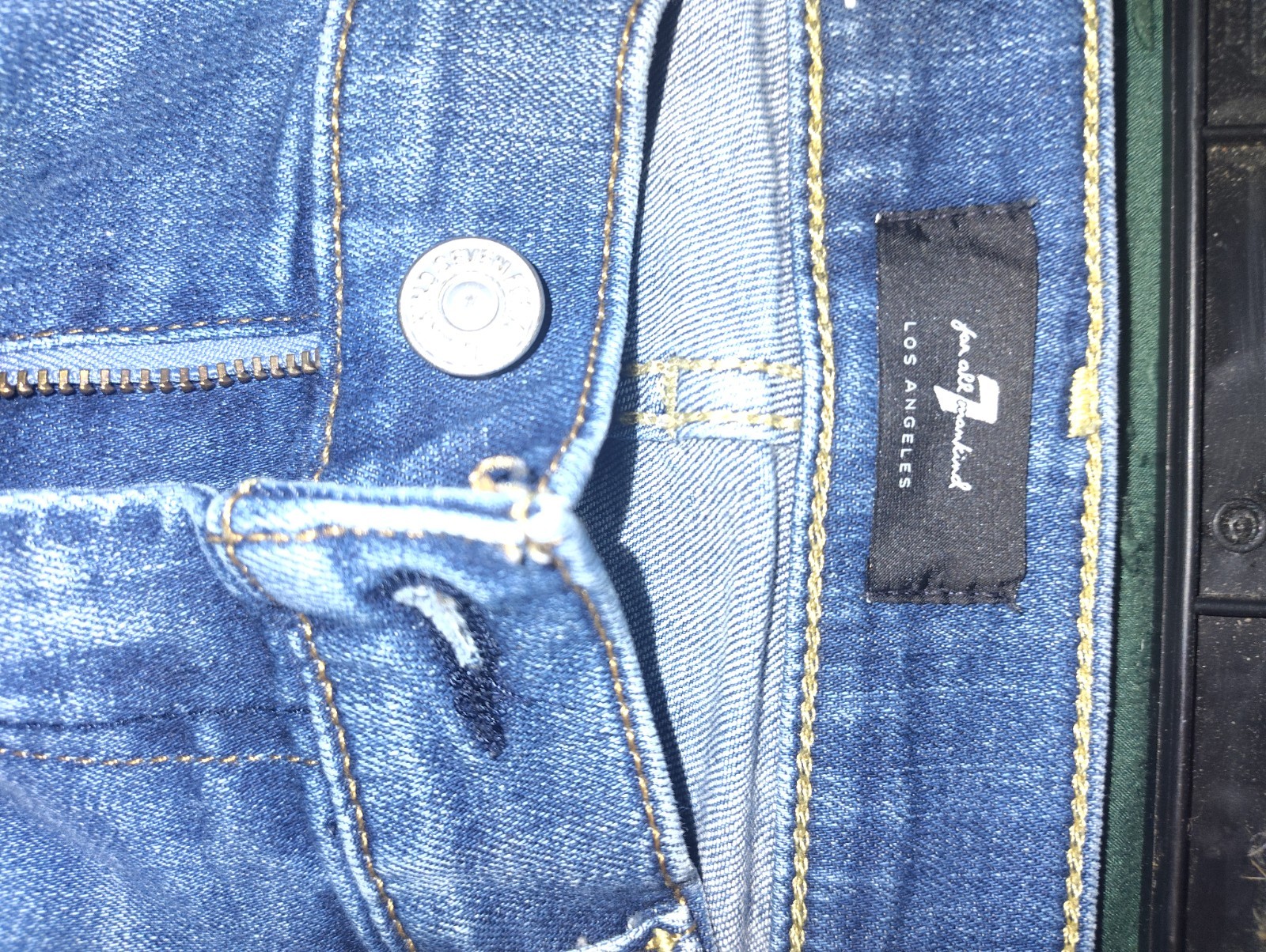 7 For All Mankind Women’s Blue Medium Wash Stretch Flared Jeans Slim Fit