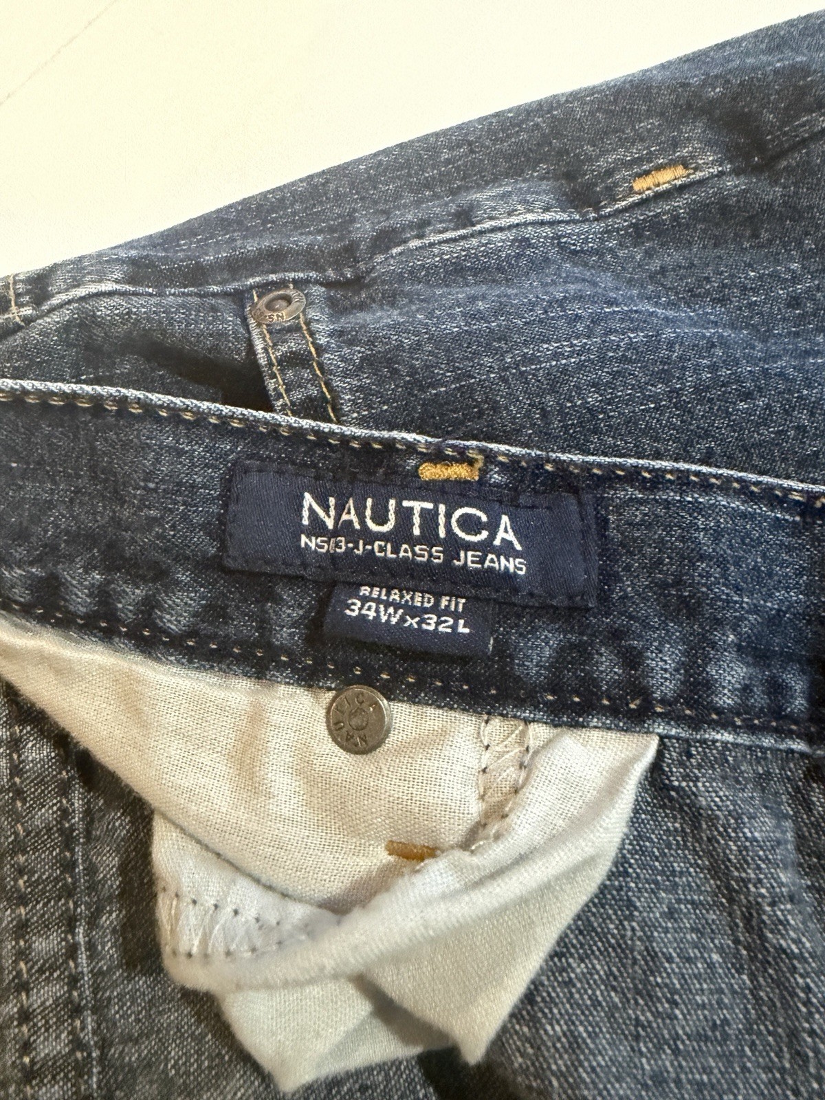 Nautica J-Class Men’s Relaxed Fit Straight Blue Medium Wash Denim Jeans 34×32
