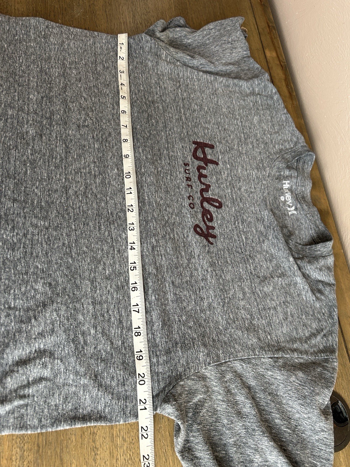 Hurley Men’s Gray Graphic Logo Knit Short Sleeve Crew Neck T-Shirt Size M