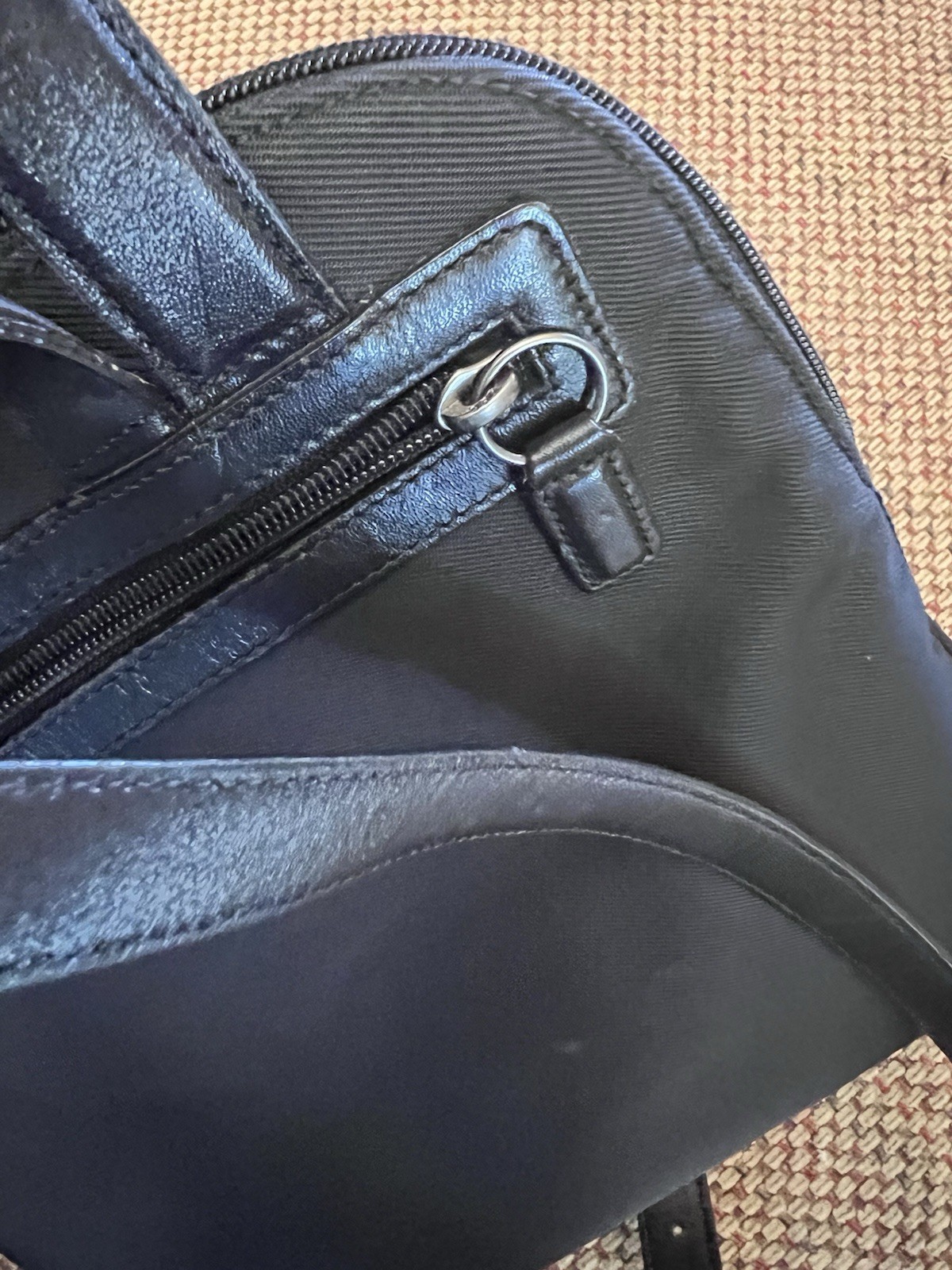 Vintage Coach Black Nylon Leather Trim Mini Backpack Bag No. J9K-7404 Y2K