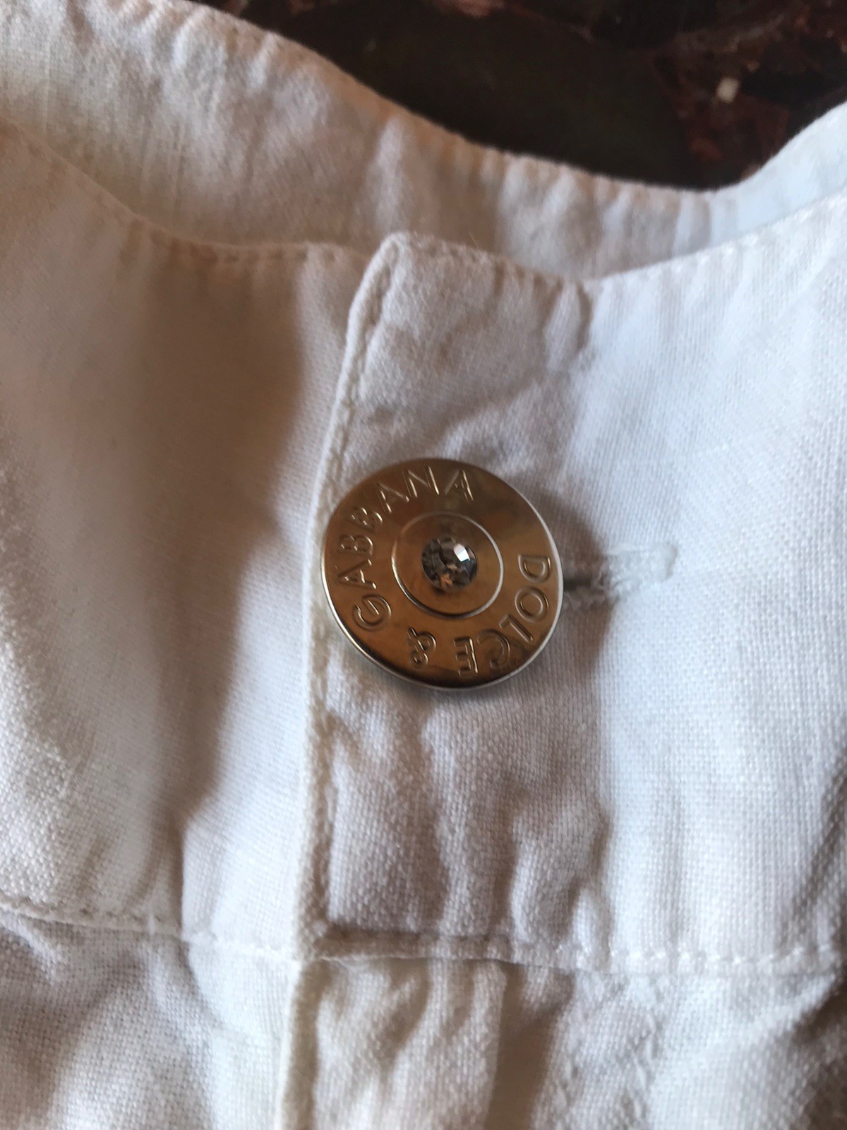 Dolce Gabbana White Capri Pants 52% Linen 48% Cotton Low Cut Rise L
