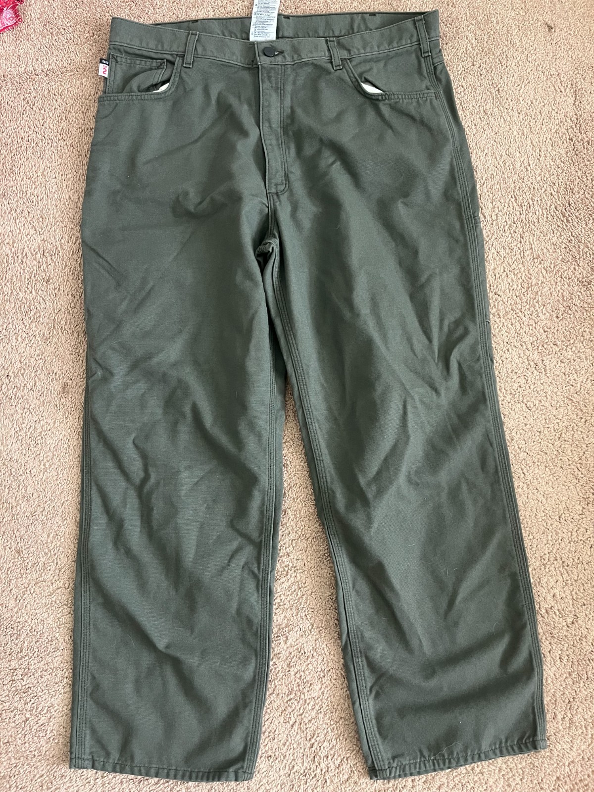 Carhartt FR Pants Men’s 40×30 Moss Green Midweight Canvas Flame Resistant 2112