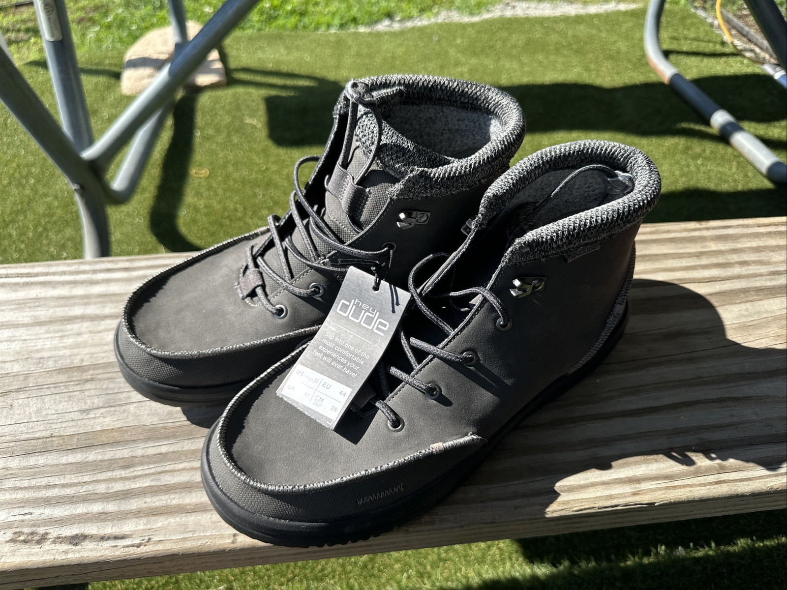 [Sz 11] Hey Dude Bradley Waxed Canvas Boots Granite Black Men’s New W/Tags