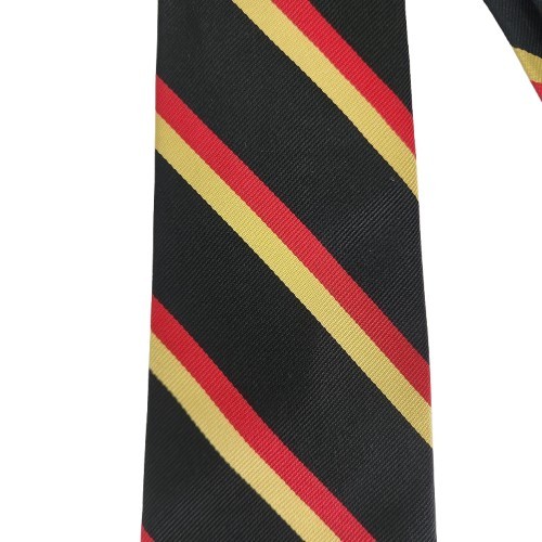 Vtg. J.S. Blank Coiswold Collection Black Yellow Red Stripe 100% Silk Tie