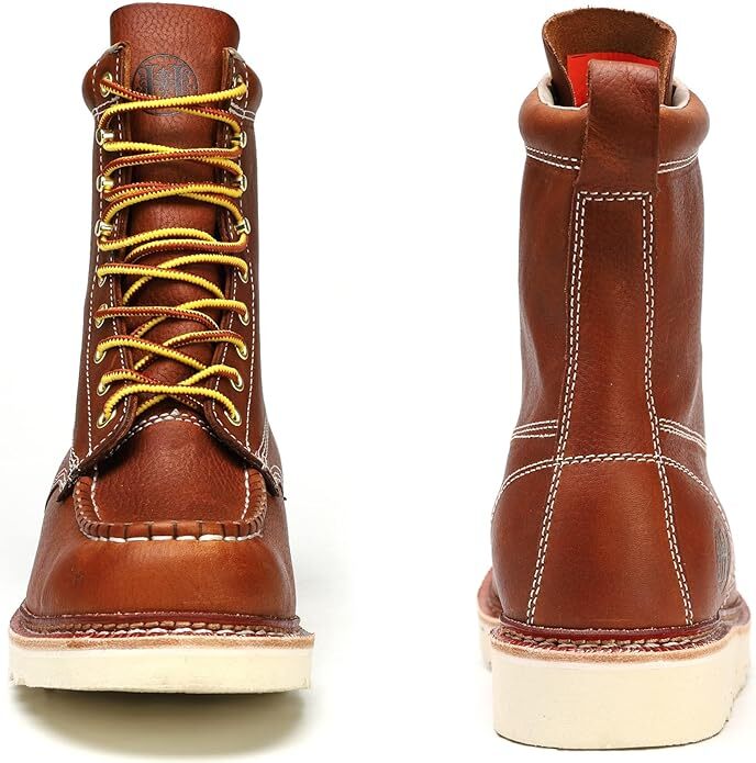 Stylish Classic 8″ Soft Toe EH Leather Slip Resistant Breathable Mens Work Boot