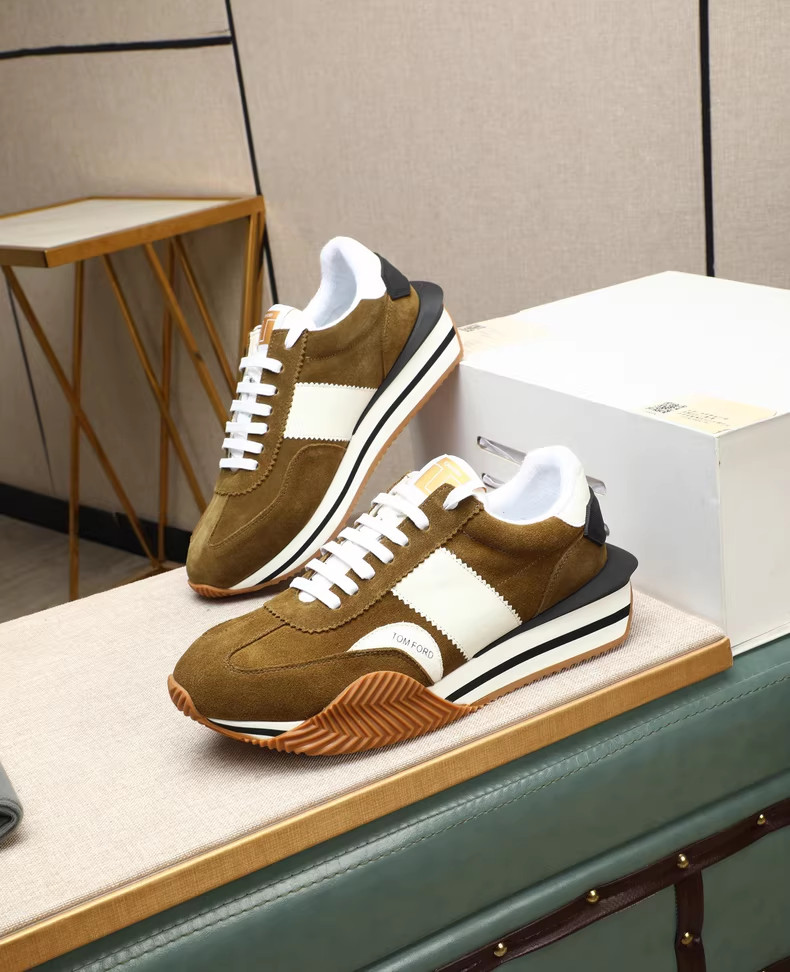 Brown White Colorway Tom Ford James Men Sneakers🧶