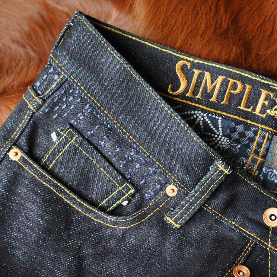 Simple&Raw Milestone 23oz Red Selvedge Denim Men’s Jeans Slim Straight Fit
