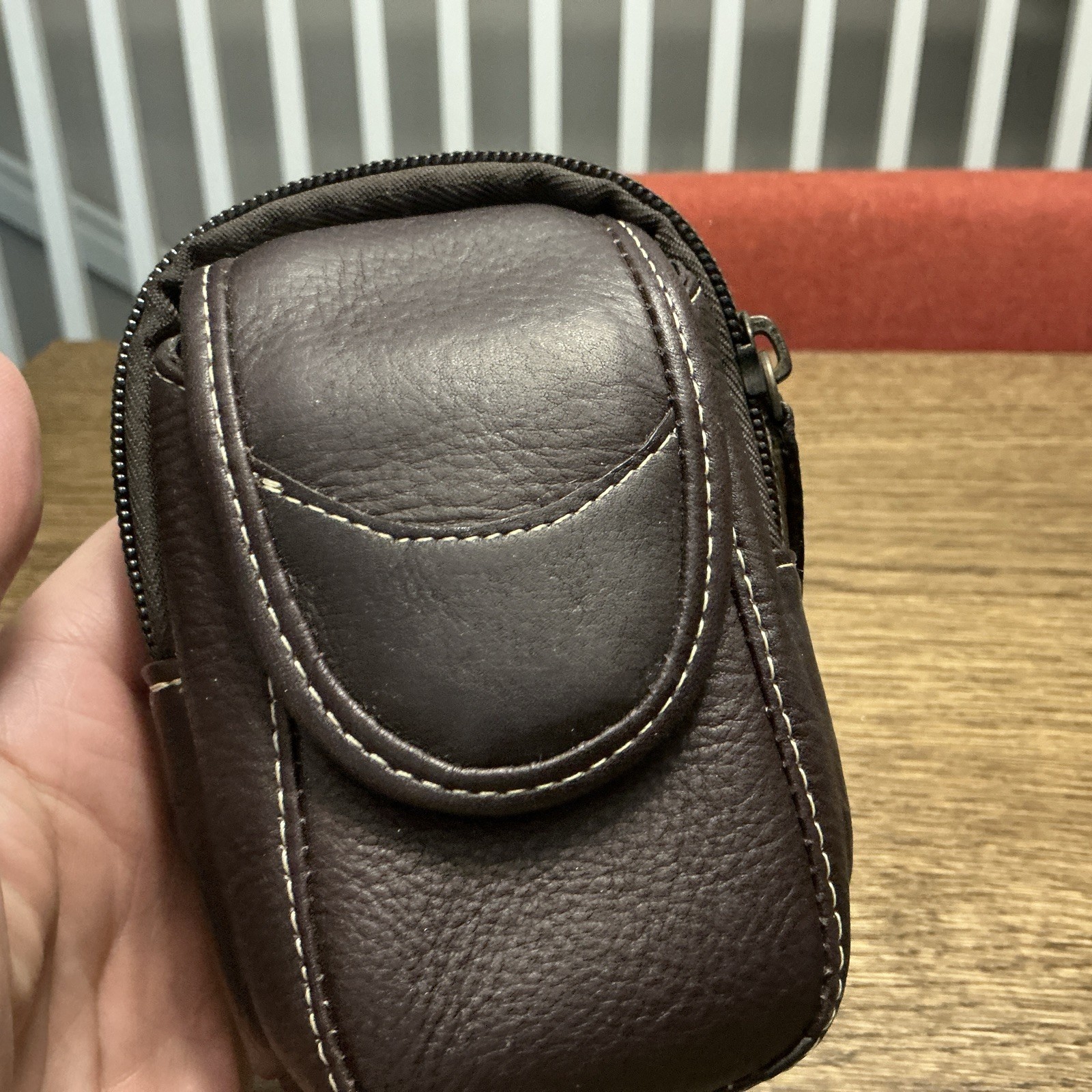 Men’s Le Donne Genuine leather belt waist Small bag Brown