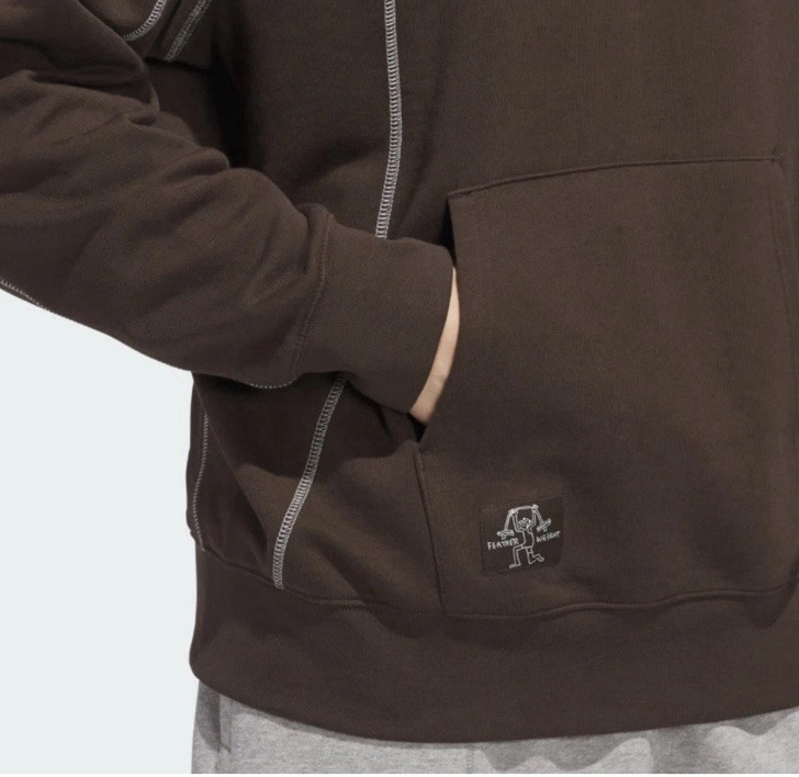 adidas Shmoofoil Featherweight Hoodie (Gender Neutral) Sz M Brown White JC7637