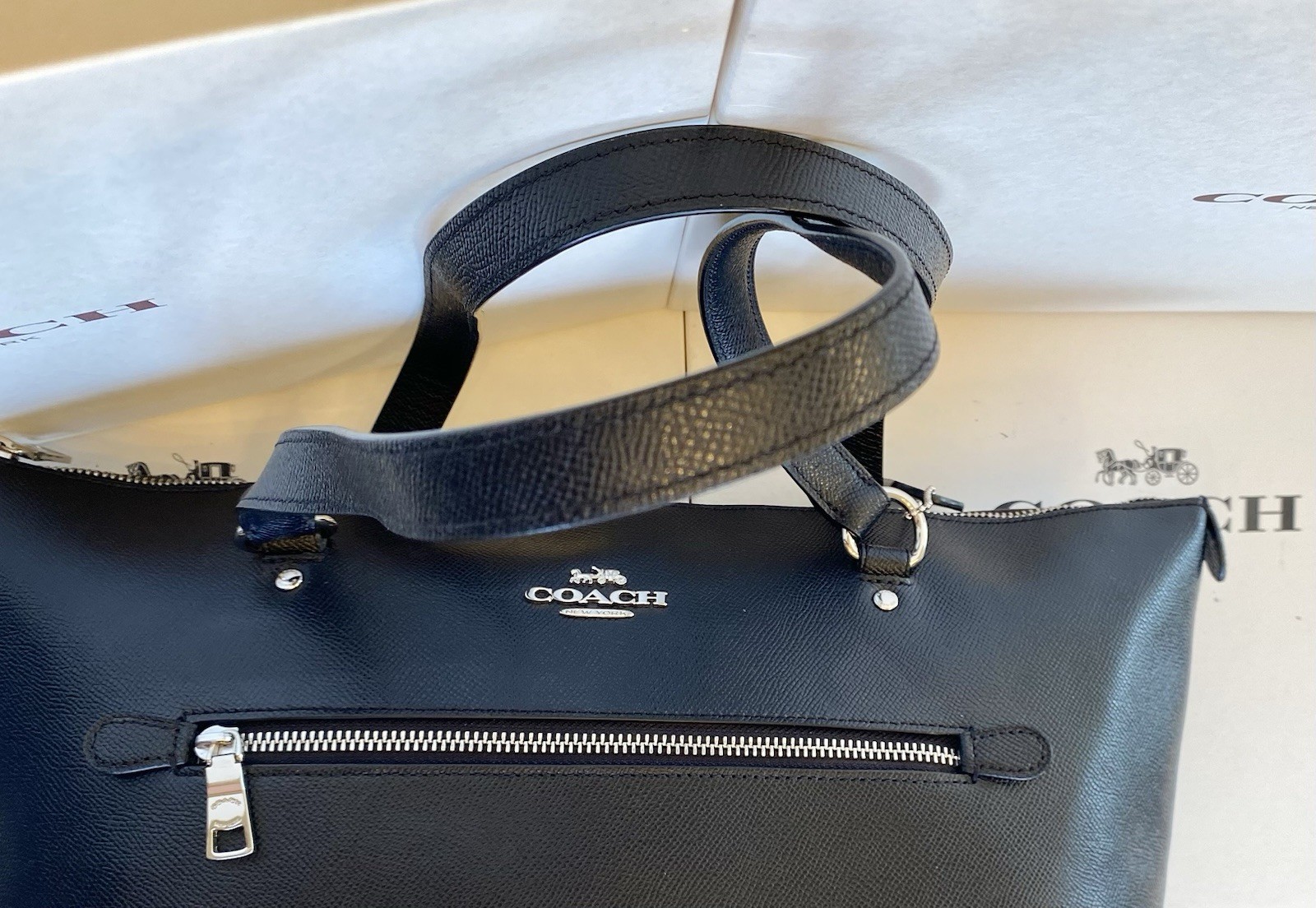 Coach F79608 Gallery Tote In Black Crossgrain Leather