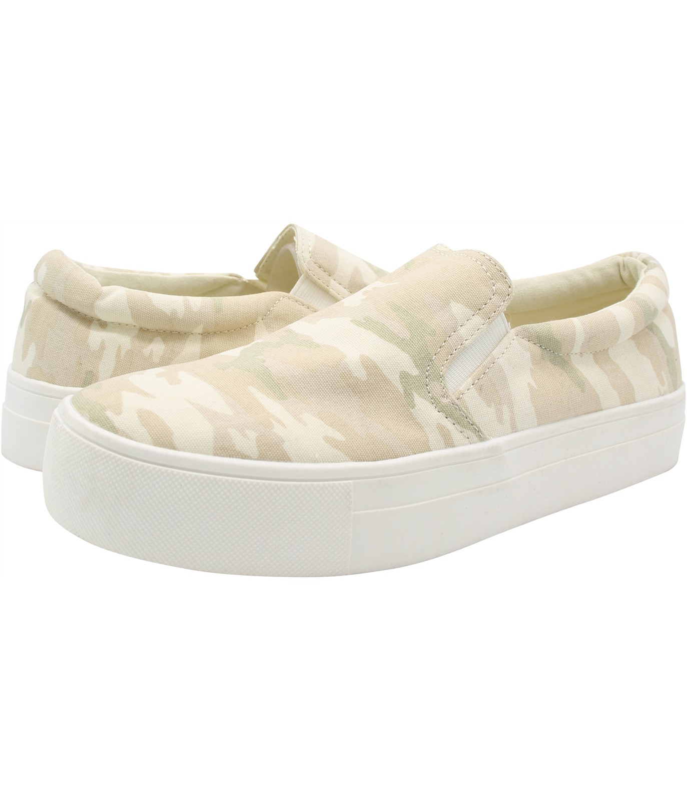 American Eagle Womens Camo Slip On Platform Sneakers, Beige, 6 B(M) US