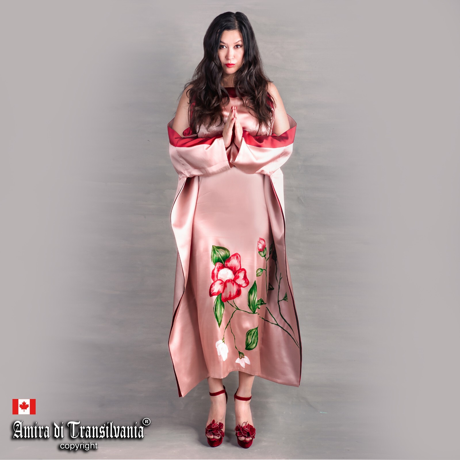 Woman Clothing Dress Couture Luxury Brand Flower Kaftan Caftan Kimono Large Size