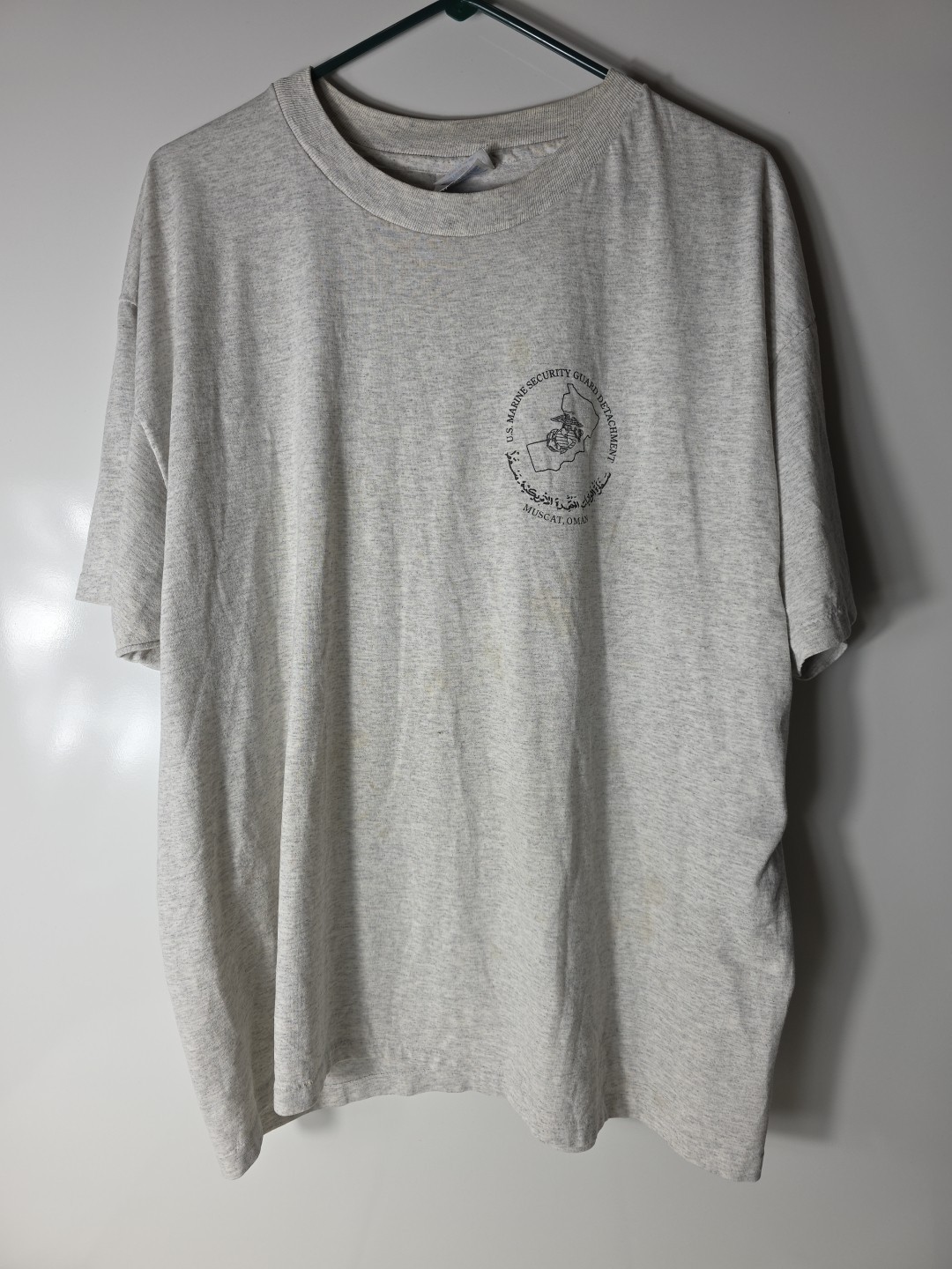 Vtg 90s Single Stitch OMAN USA EMBASSY Marine Security T Shirt Size XL Military