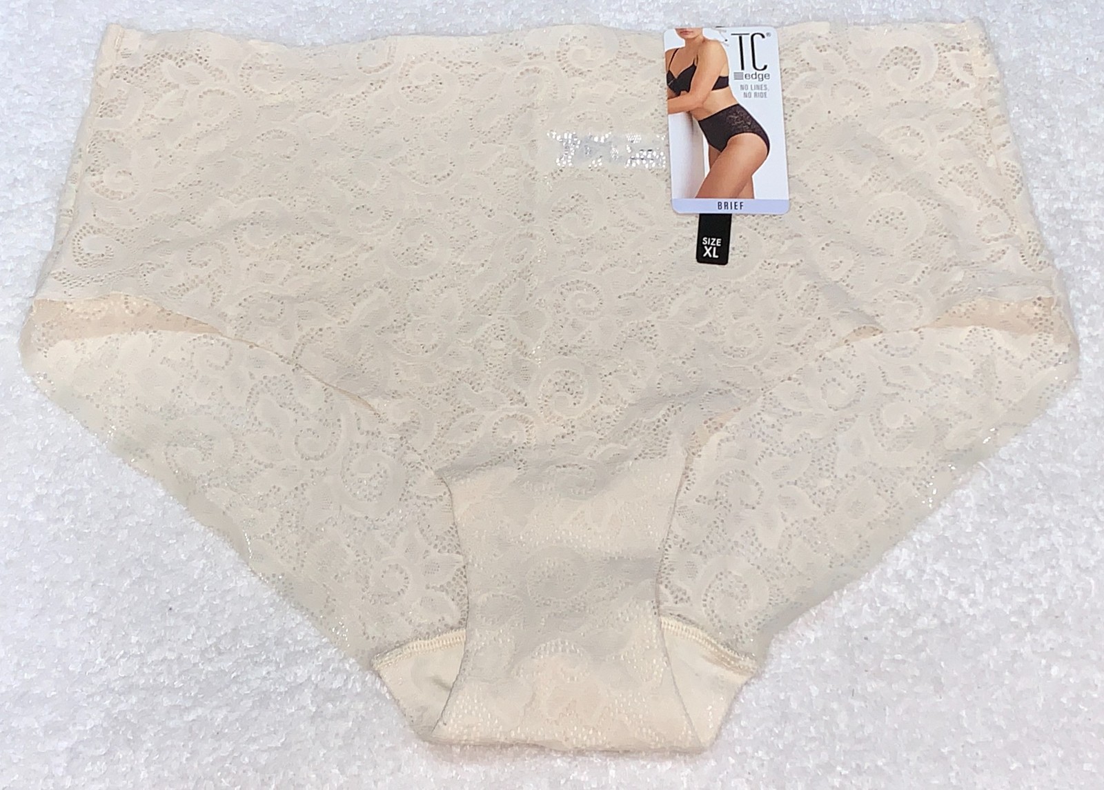 TC FINE INTIMATES Edge Allover Lace Whitecap Brief Panty Womens XL 8 2XL 9