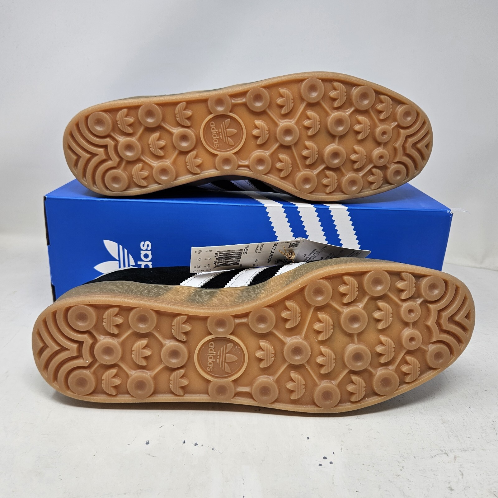 Men’s Adidas Gazelle Indoor Black Gum Athletic Casual Shoes / H06259 / Size 13