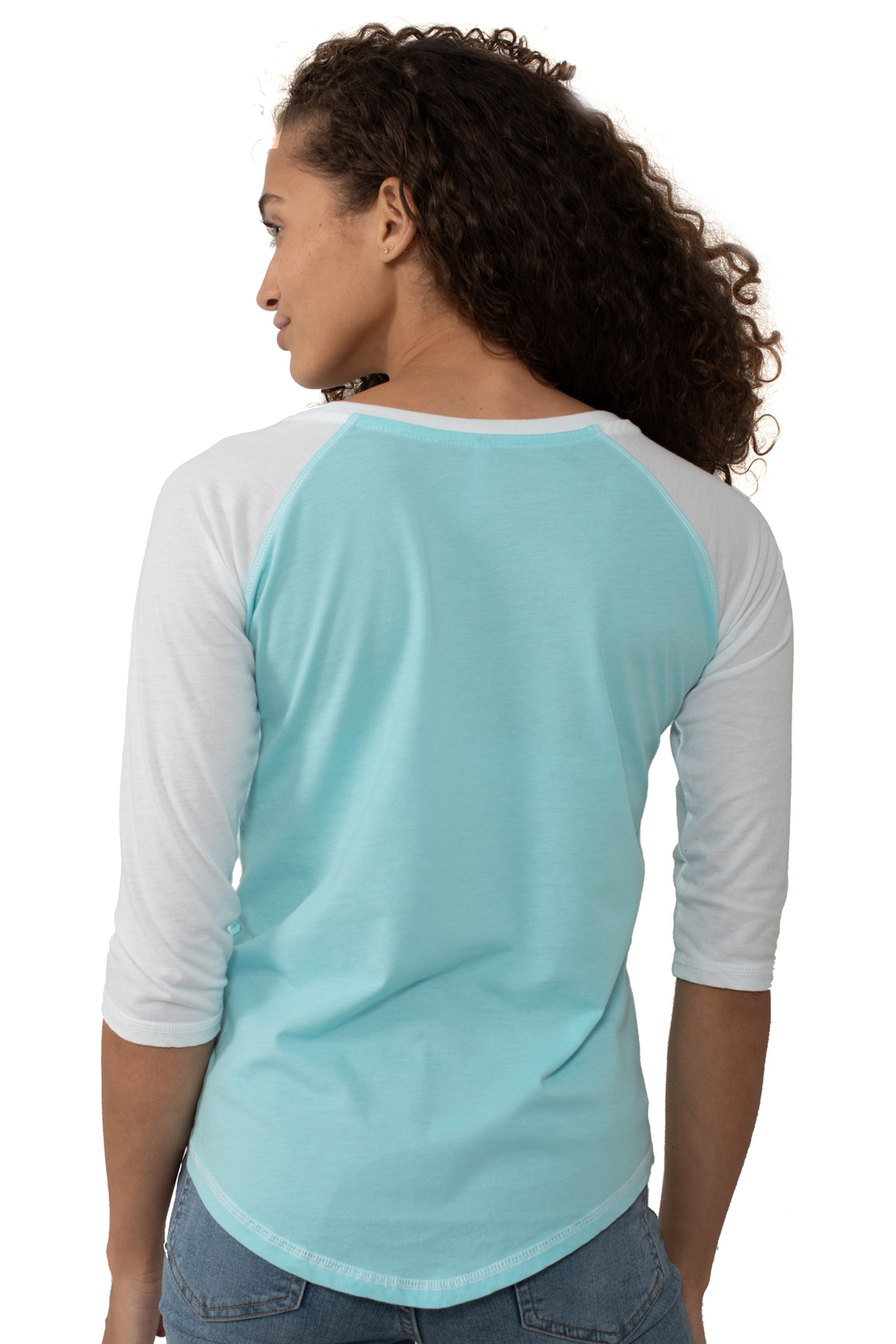 Casual 3/4 Sleeve Active Baseball Shirt Womens Two Tone Raglan T-shirt