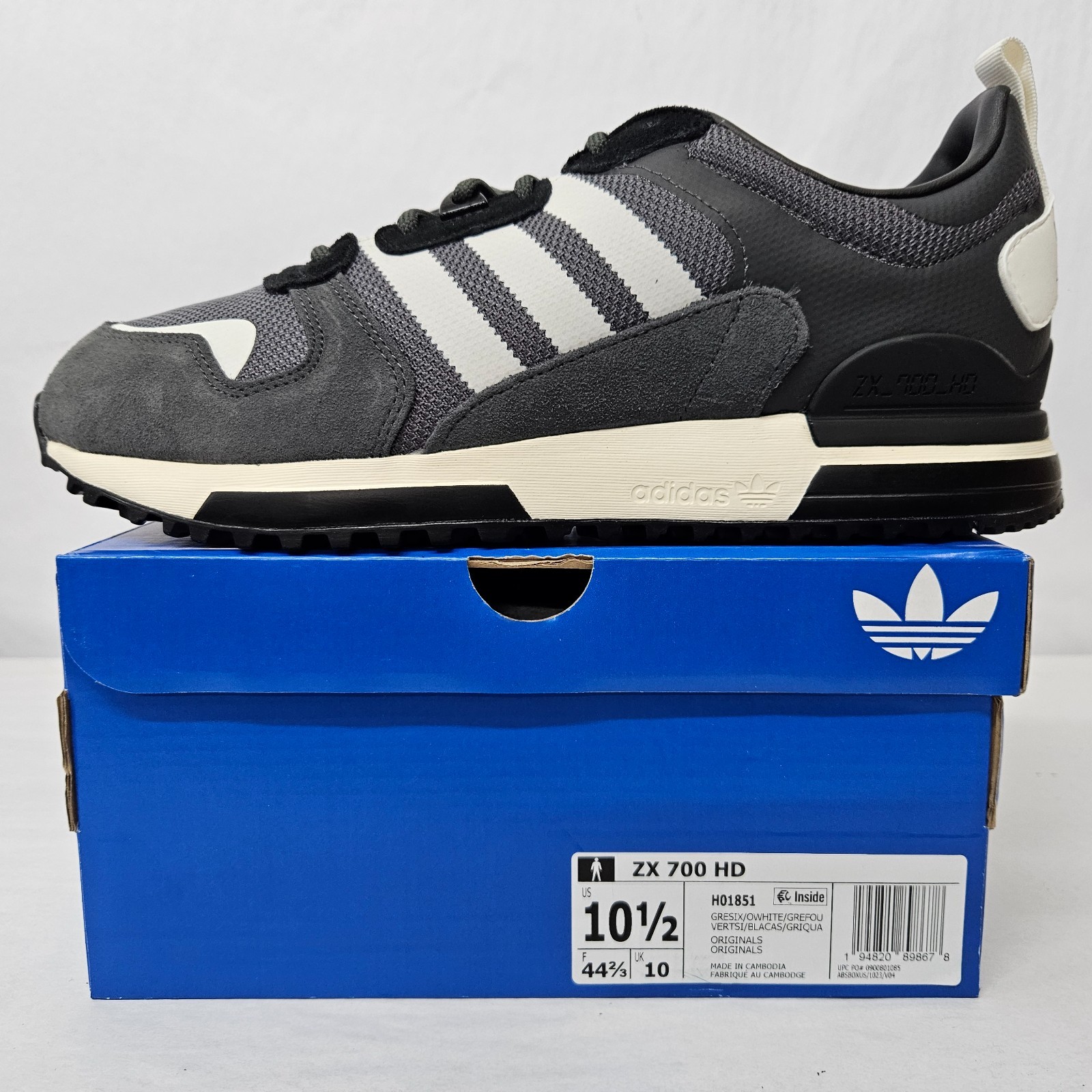 Adidas Originals ZX 700 HD Retro Sneakers H01851 Grey White Men’s Size 10.5