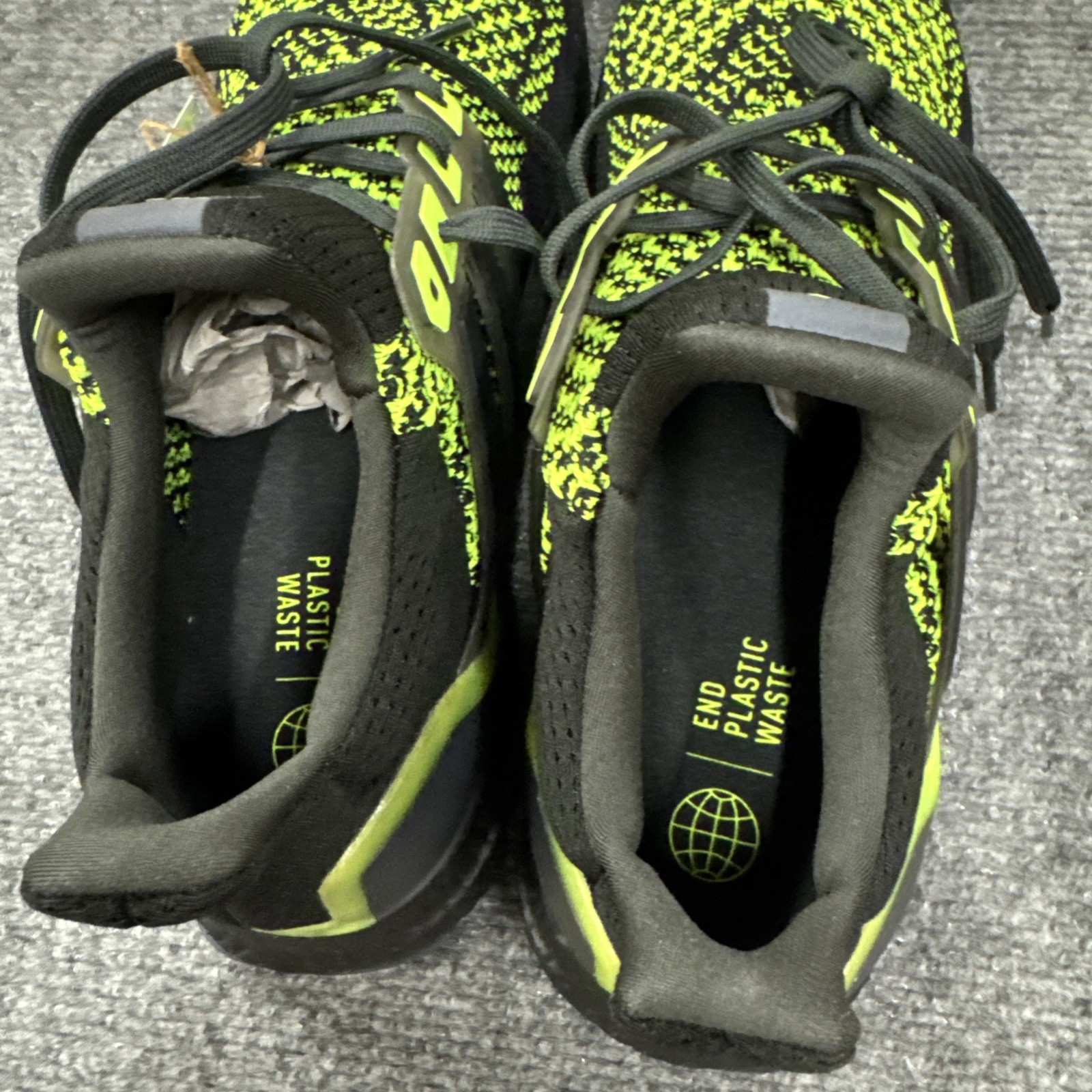 Size 9- adidas UltraBoost 1.0 Black Lucid Lemon Glow In The Dark Heal