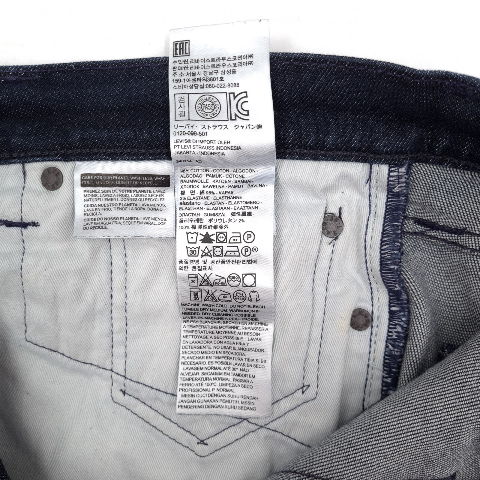 Levi’s Jeans 511 Men Stretch Slim Straight Bc5 Size W34 L32