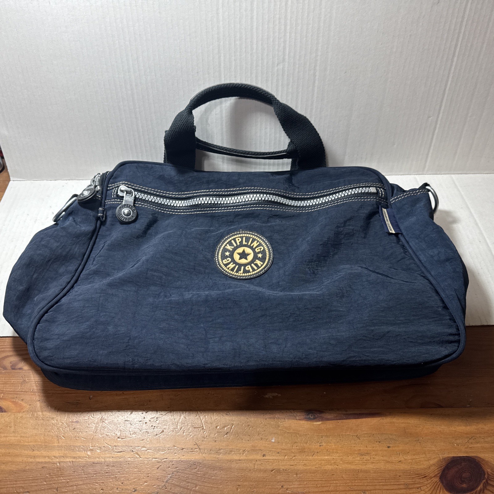 Vintage Kipling Bag Blue Duffle Bag/Gym/ Travel/Carry On/ Everyday Bag/16x12x8