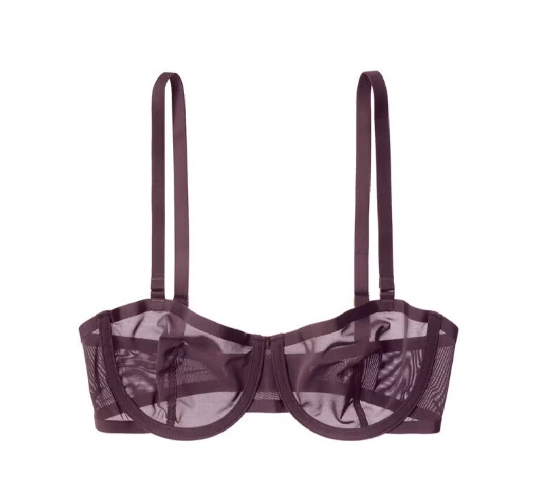 NWT Cuup Bra The Balconette Mesh Plum 36B