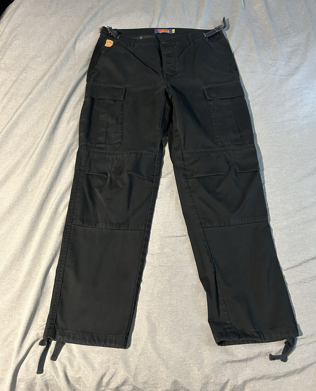 Empyre Men’s Black Cargo Pants 32 Regular Relaxed Straight Cotton Canvas