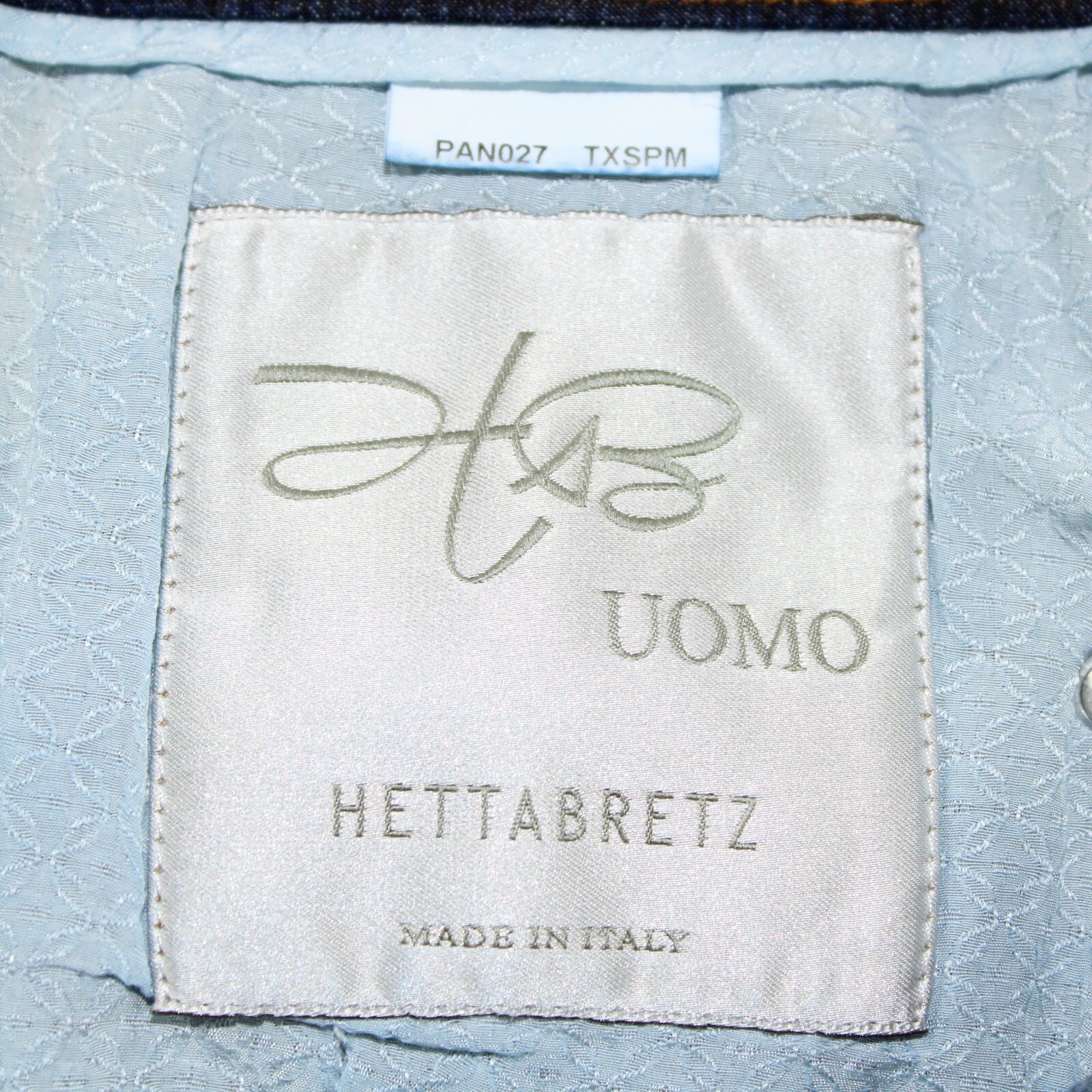 Hettabretz NWD Five Pocket Jeans Size 50 (34 US) In Blue Cotton Blend