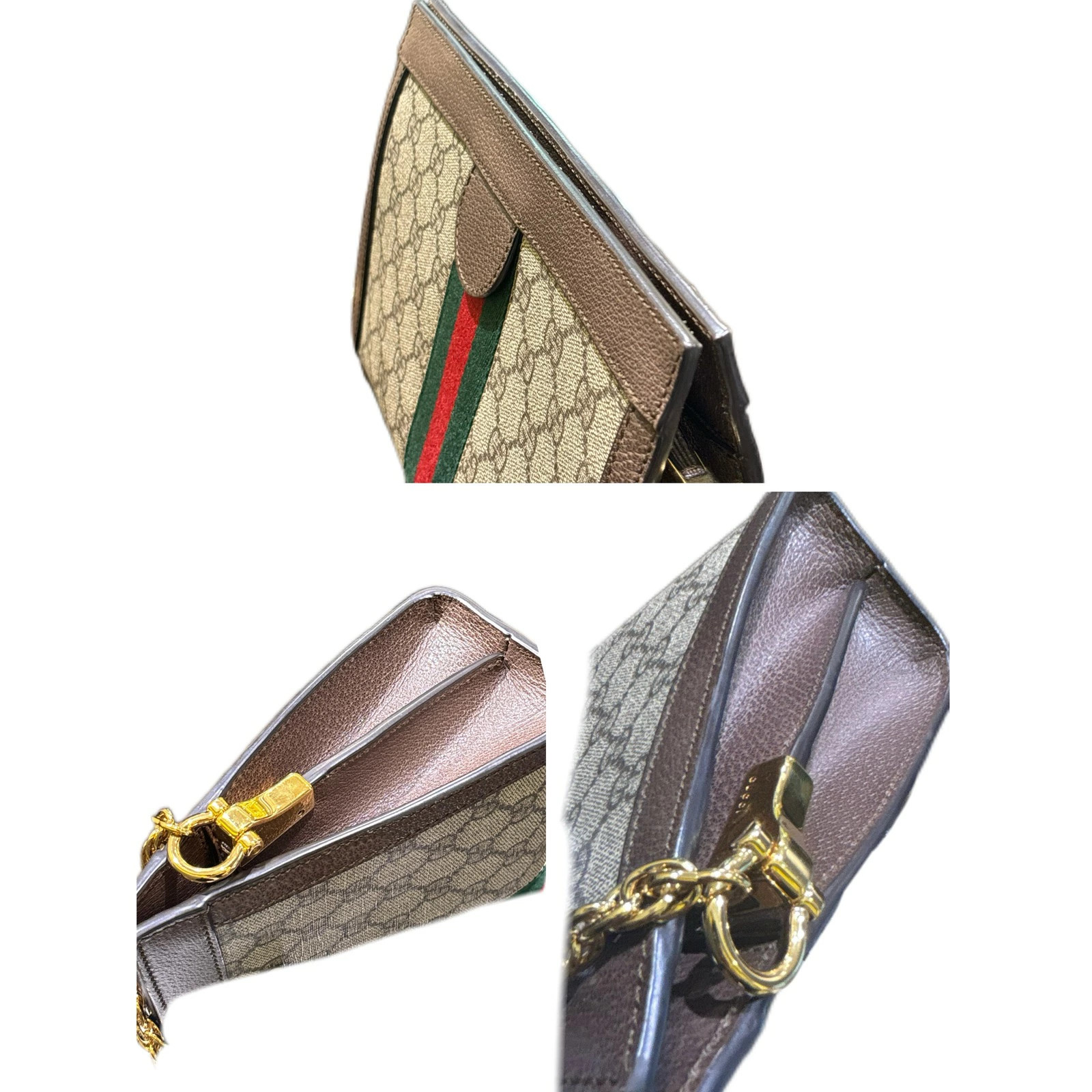 GUCCI Ophidia GG Small Chain Shoulder Bag Beige 503877 GG Supreme Canvas