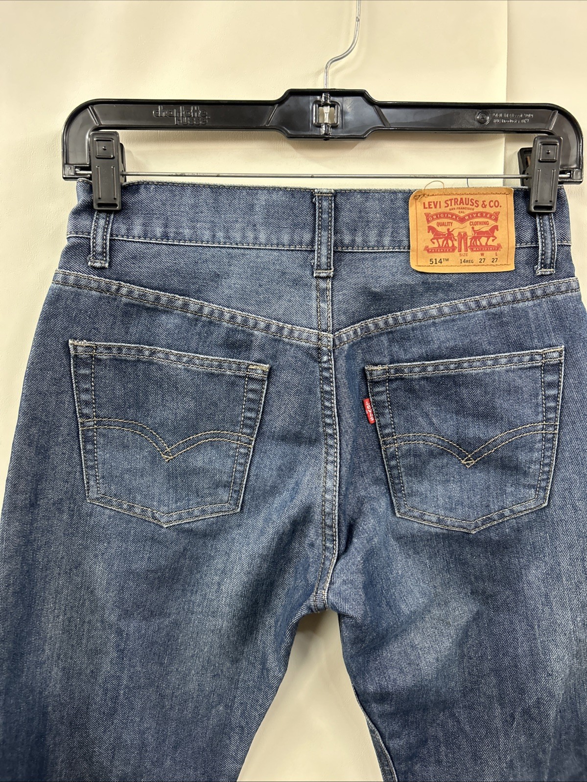 Levi’s 514 Red Tab Jeans Women’s 14 Reg 27×27 Slim Straight Blue Denim Mid Rise