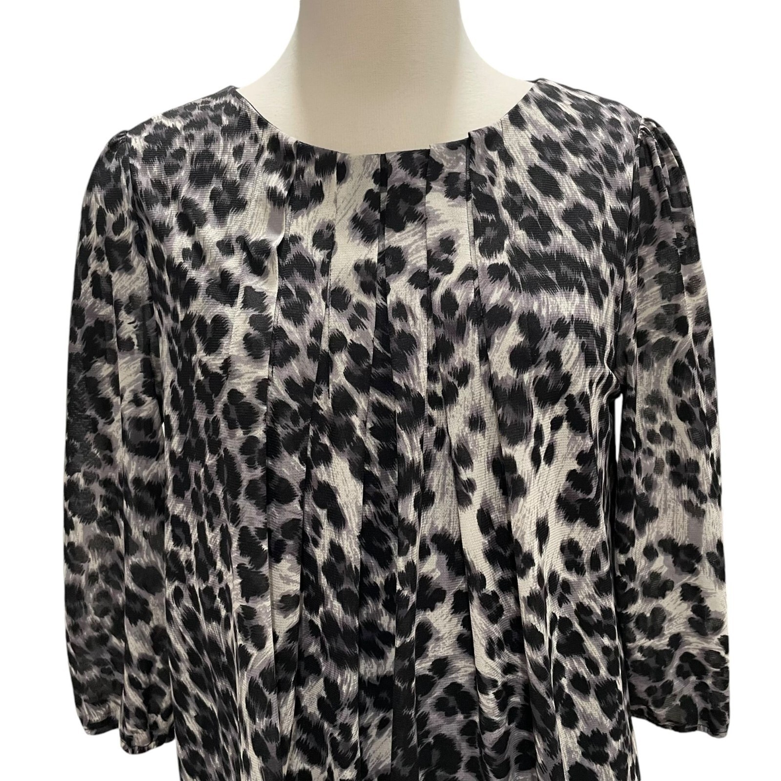 Leopard Print Blouse L Lace Animal Casual Chic Flowy Trendy Fall Relaxed Weekend
