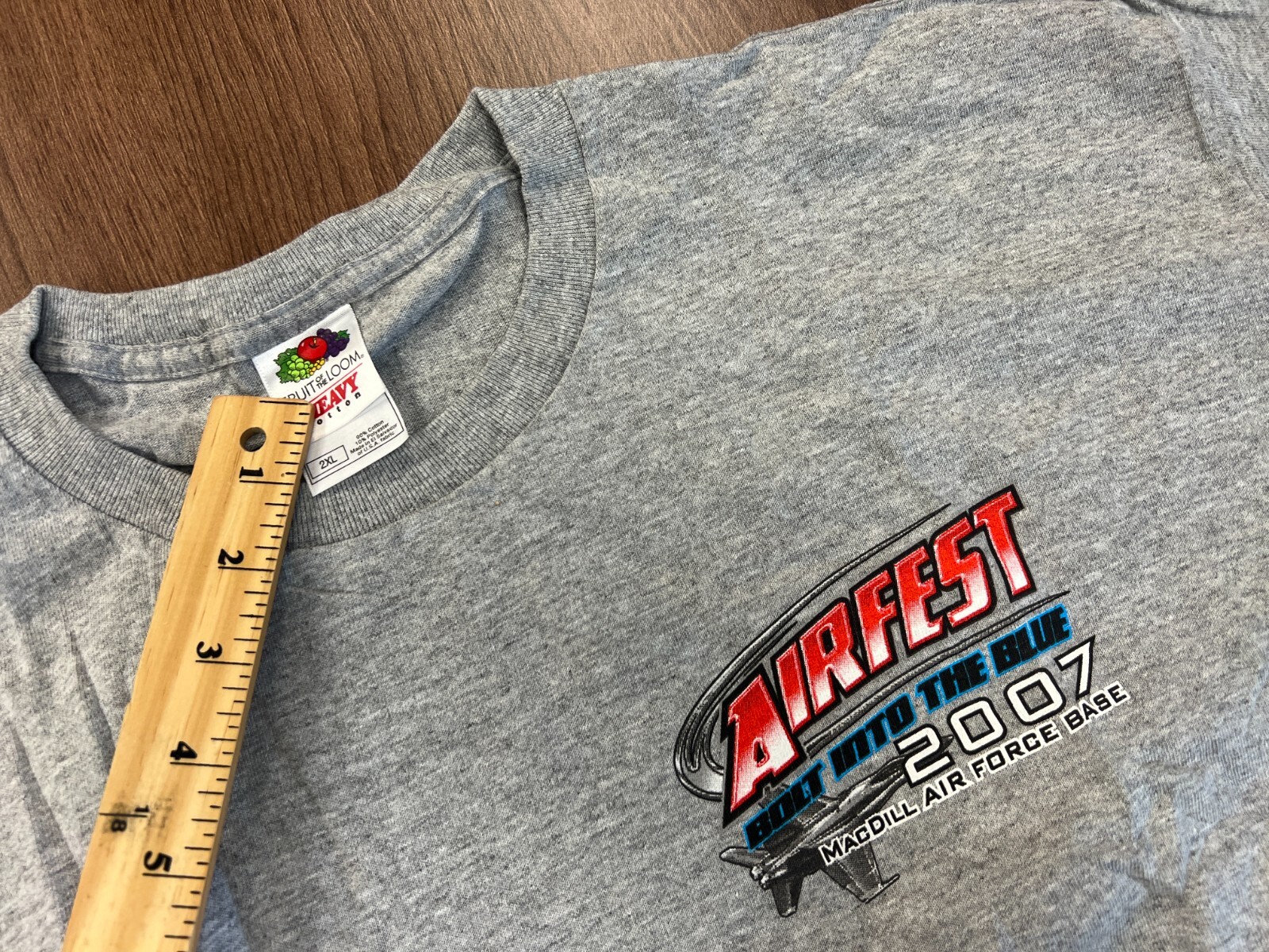 MACDILL AIR FORCE BASE 2XL T SHIRT 2007 BLUE ANGELS AIRFEST SHOW VTG NOS Y2K GRY