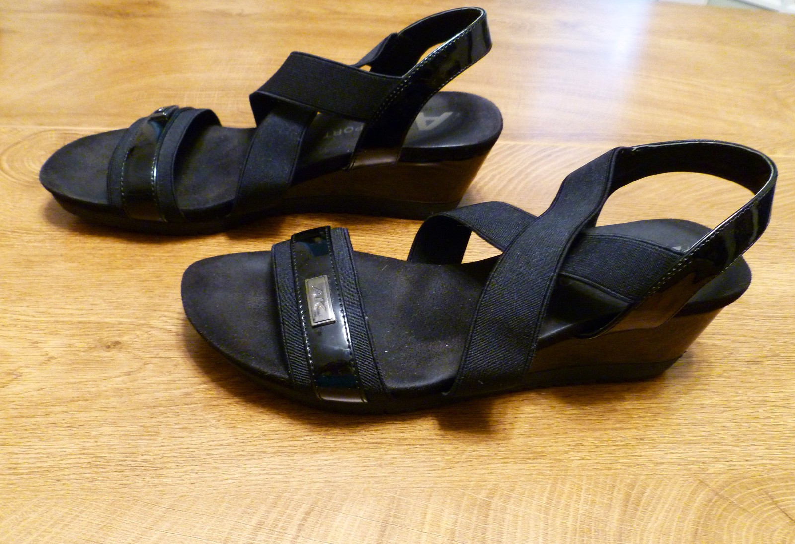 Anne Kline AK Sport Biack Wedge Sandal