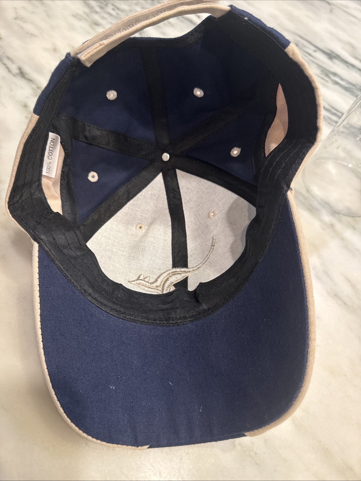 Kangaroo Australia Hat Cap Strap Back Blue Tan One Size Cotton Casual Adjustable
