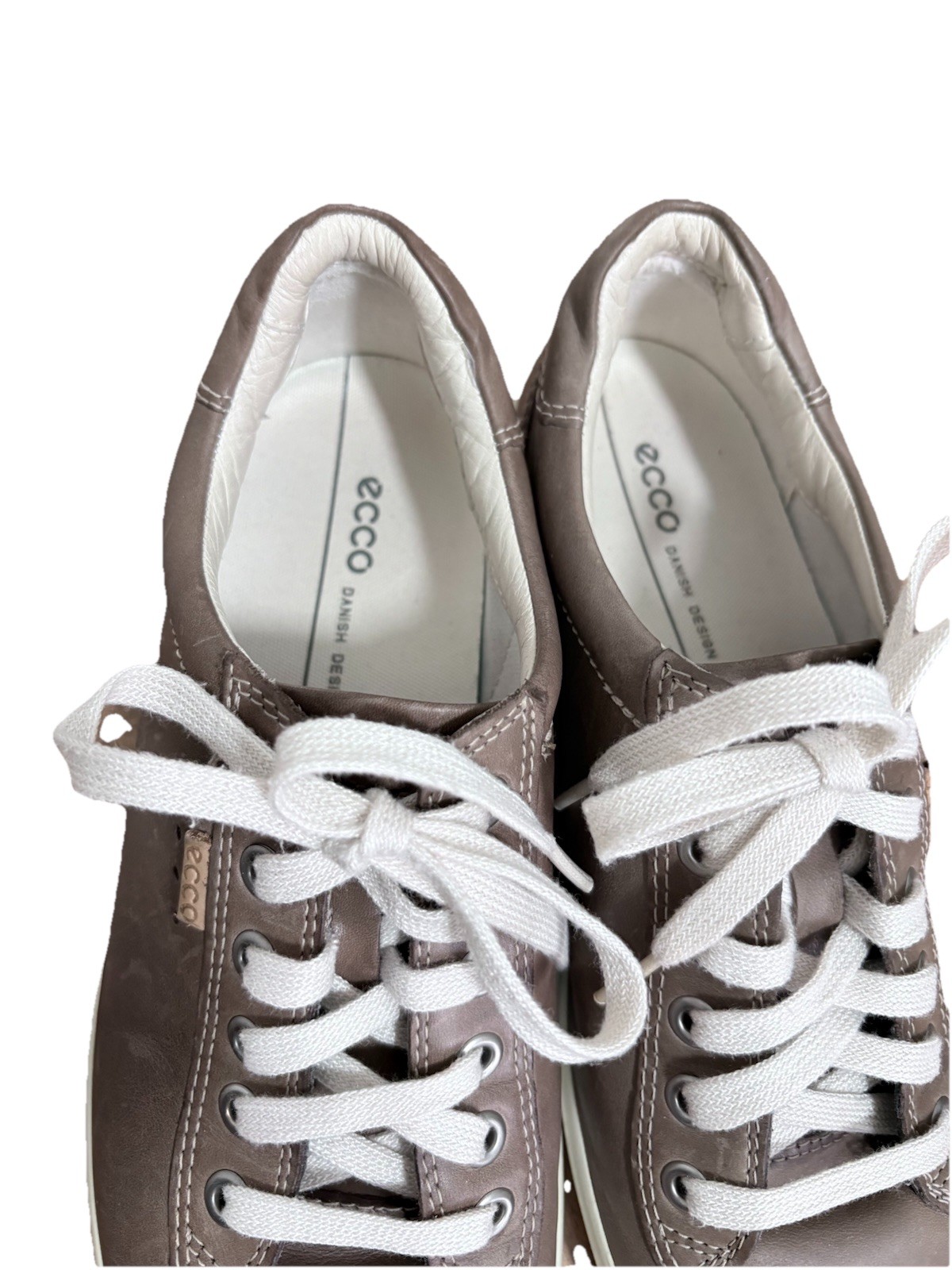 ECCO Brown Leather Lace-Up Low-Top Sneaker, Unisex Adults US 7 EU 38