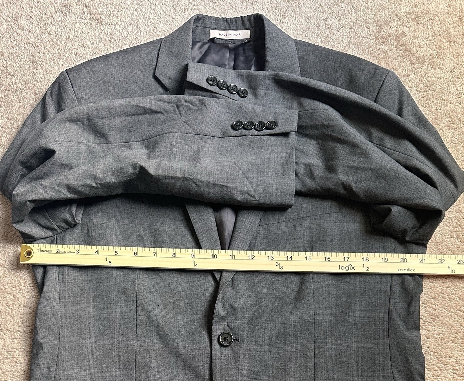 Joseph Abboud Men’s Charcoal Gray Wool Suit 40R, 100% Wool —- #50