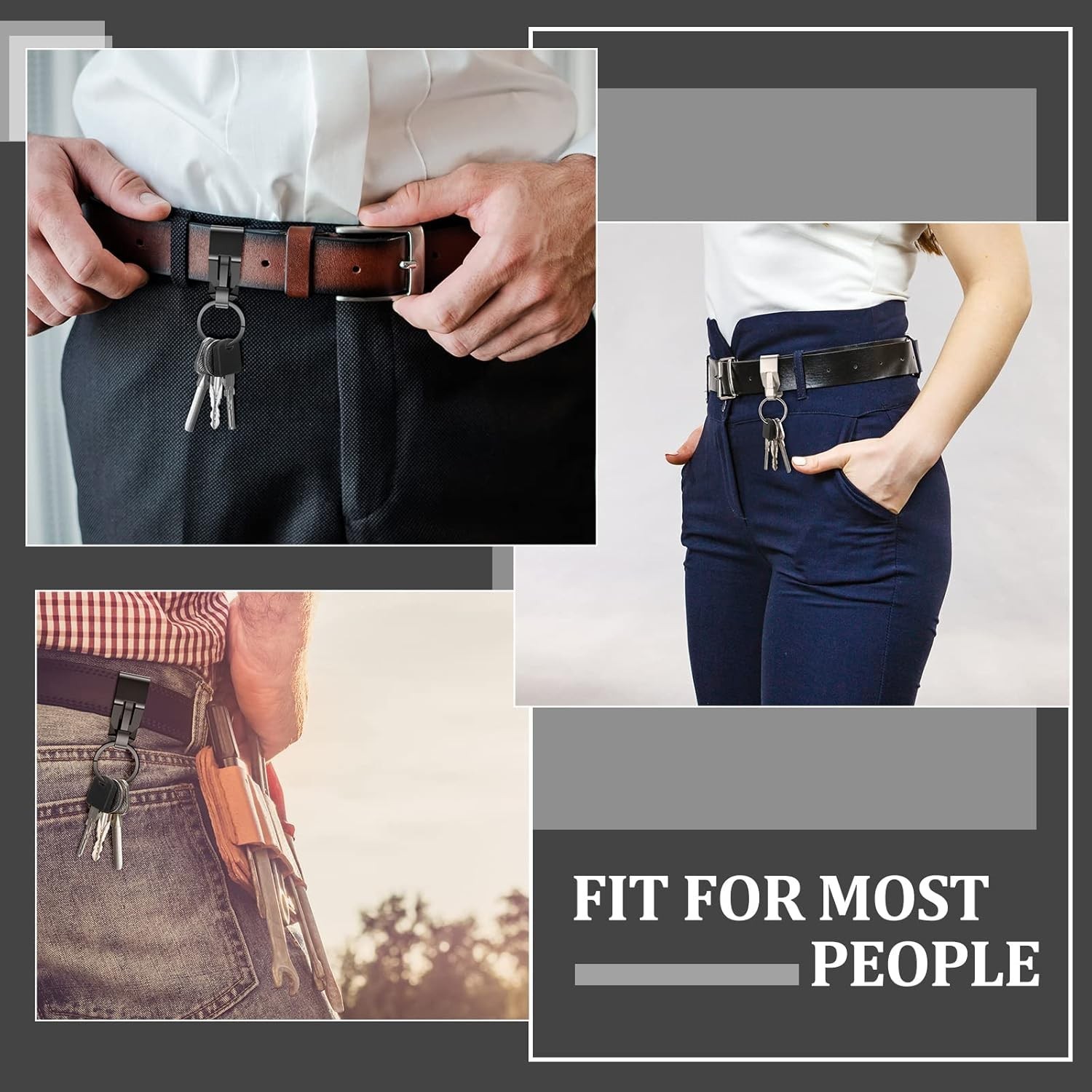 4 Pieces Belt Key Clip Key Holder Belt Security Metal Key Clip for Belt Belt