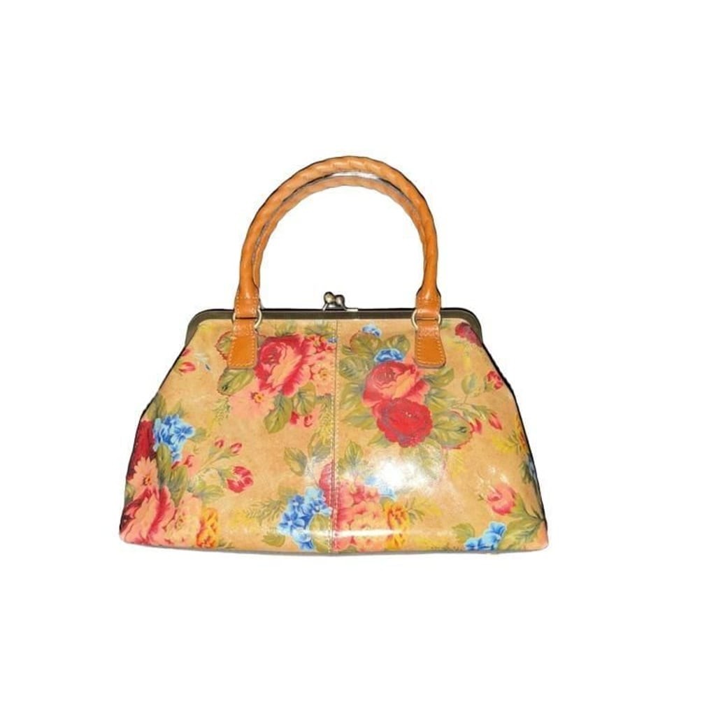 Patricia Nash Marcaria Floral Print Leather Frame Satchel