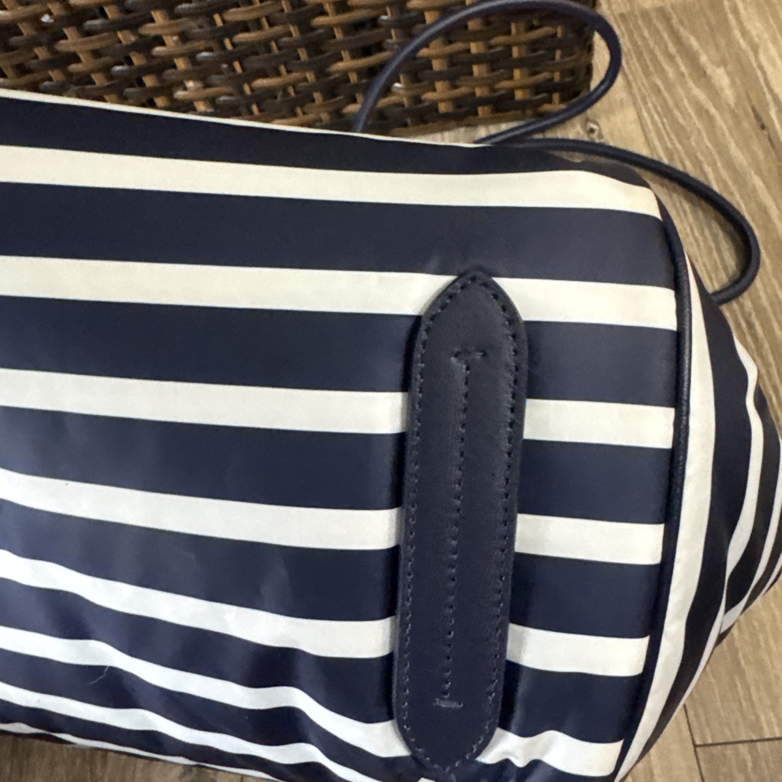 NWT Kate Spade EVERYTHING PUFFY STRIPE Large Tote Navy Stripe