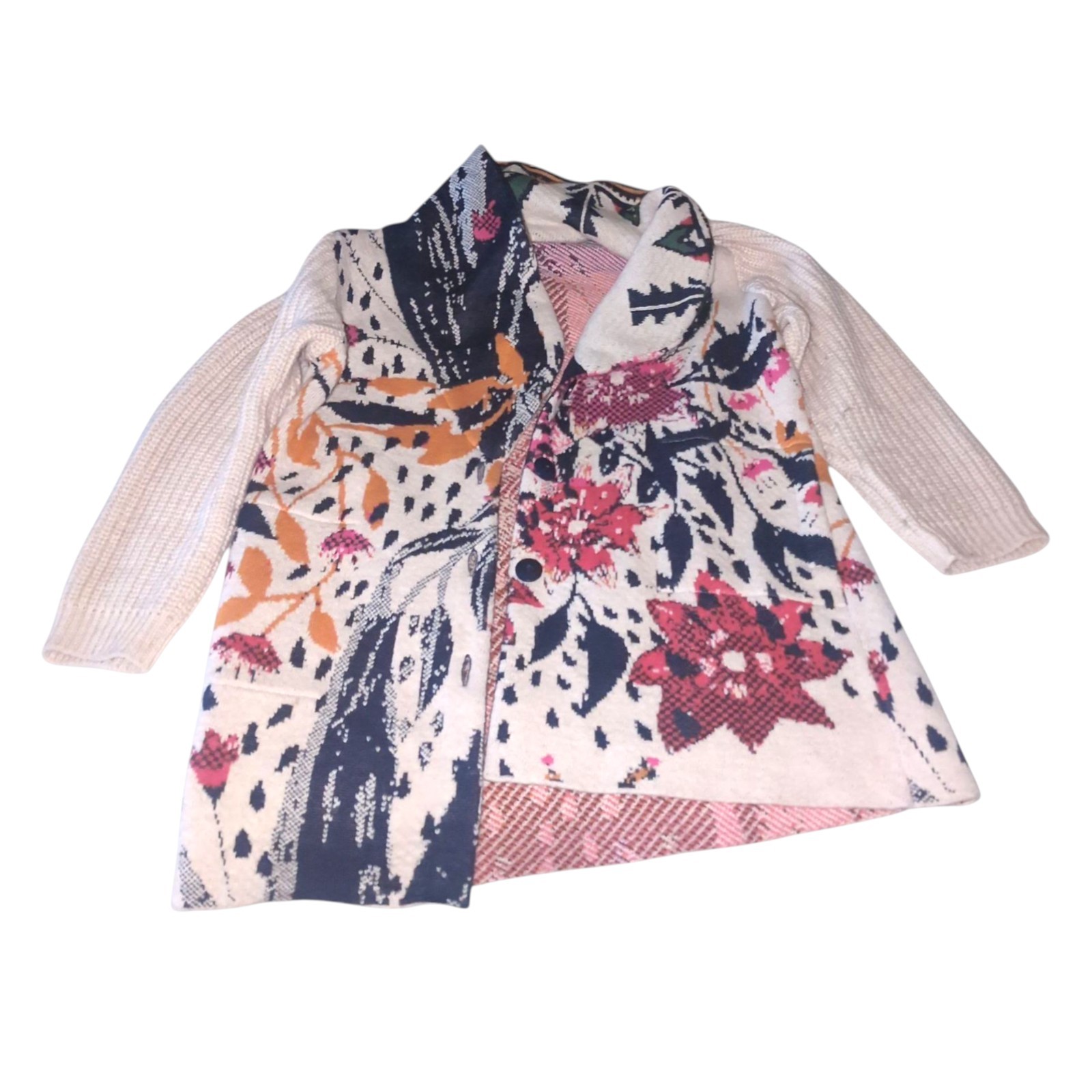 Anthropologie Aldomartins Maritza Floral Medium Wool Alpaca Cardigan Sweater