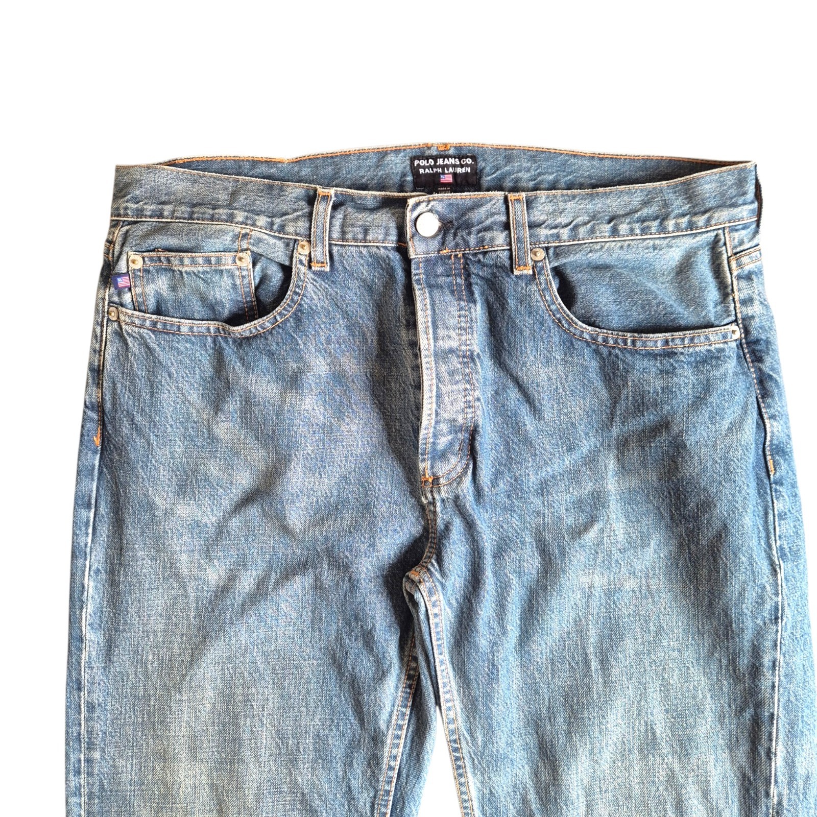 Polo Jeans Co Ralph Lauren Colton Jeans Mens W36 L32 Blue Straight Bootcut Denim