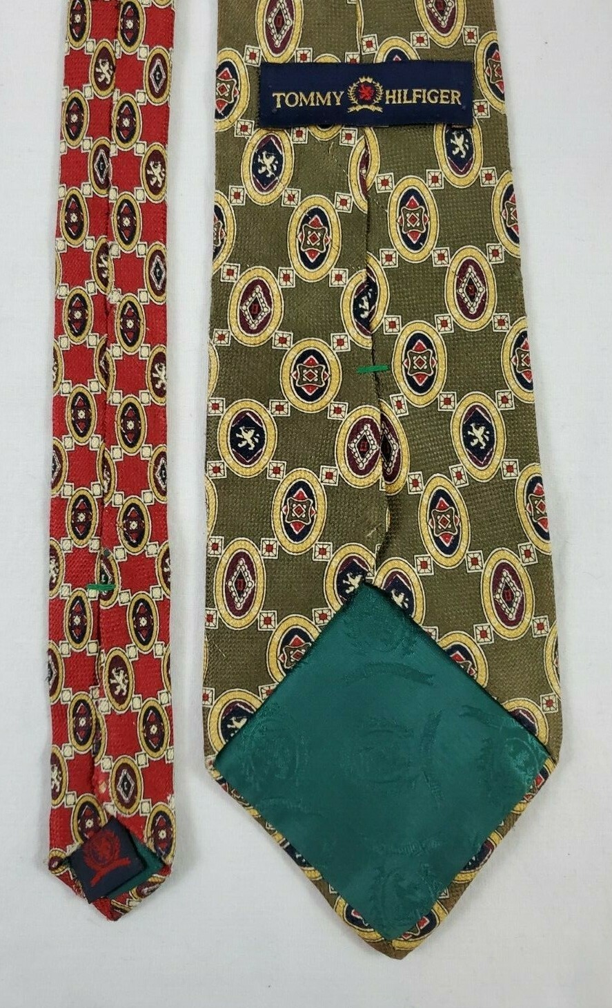 Tommy Hilfiger 2 Tone Geometrical Multi Color 100% Silk Neck Tie -TIES DESIGNER