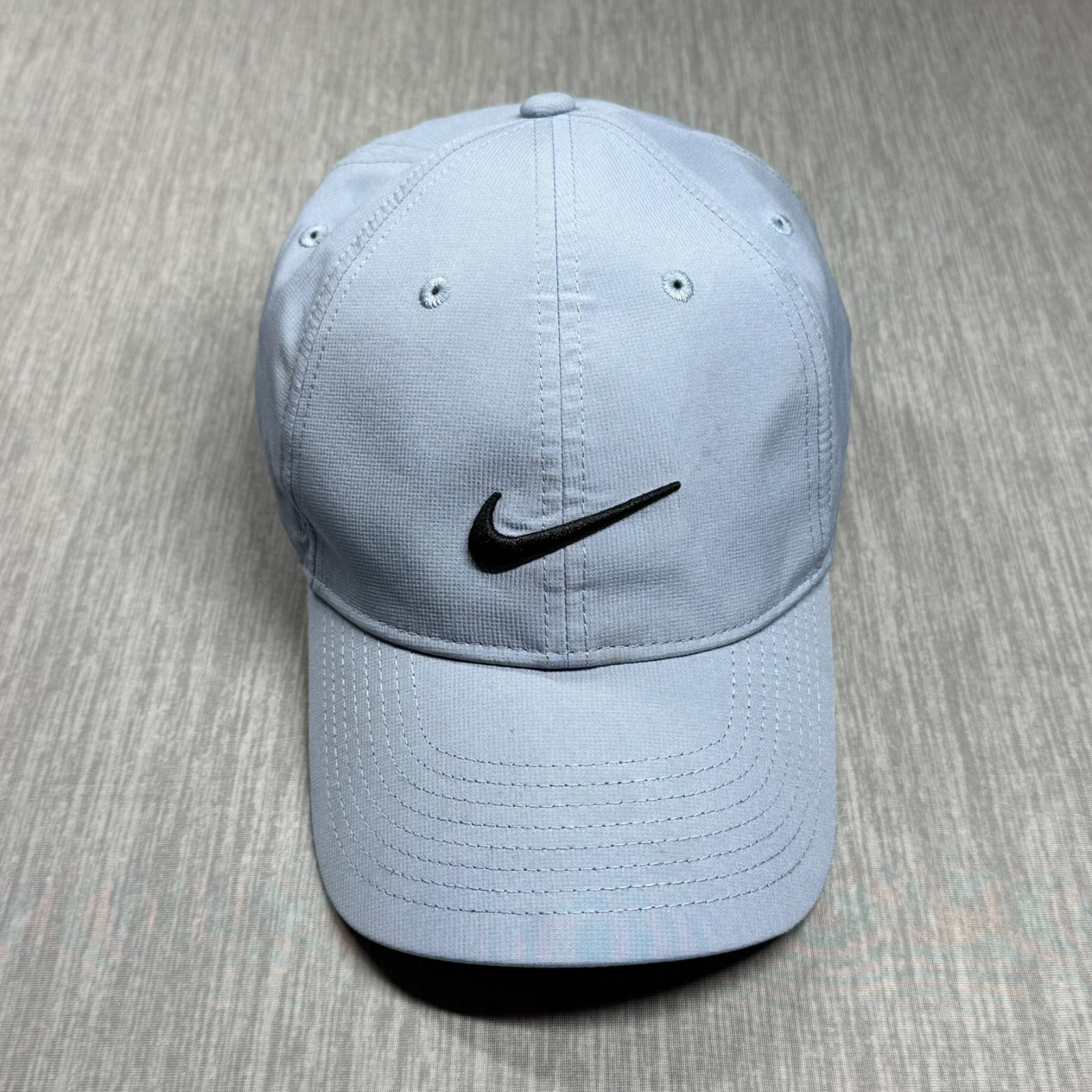 Nike Dri-Fit Legacy91 Strapback Hat Light Blue Center Swoosh Logo Running Golf