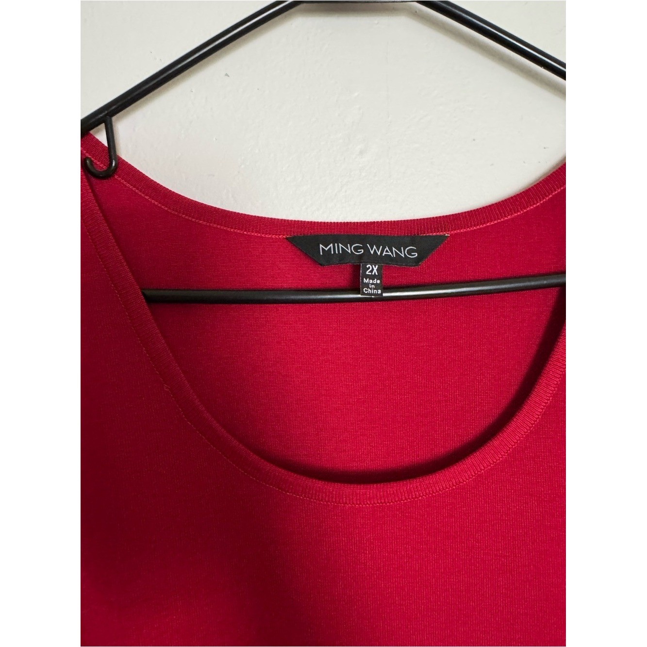 Ming Wang Red Lace-Hem Sleeveless Tank