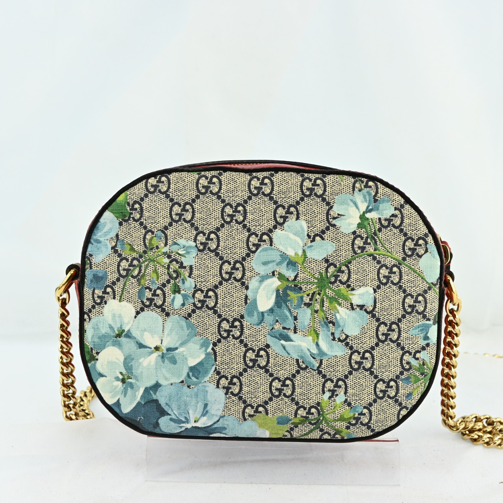Gucci GG Blooms Supreme Chain Shoulder Bag Beige Red 546313 Crossbody C1683YA711