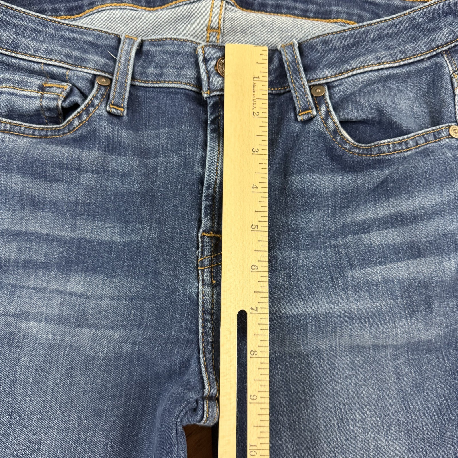 7 For All Mankind Jeans Womens 27 Straight Mid Rise Stretch Denim Kimmie 27×32