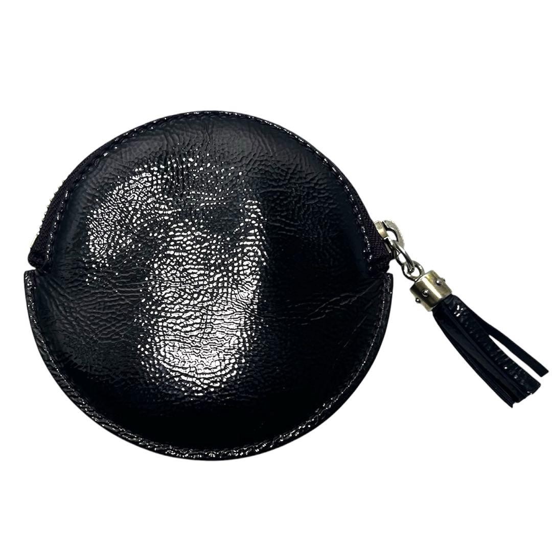 GUCCI Coin Case SOHO Leather Round Card Case Fringe