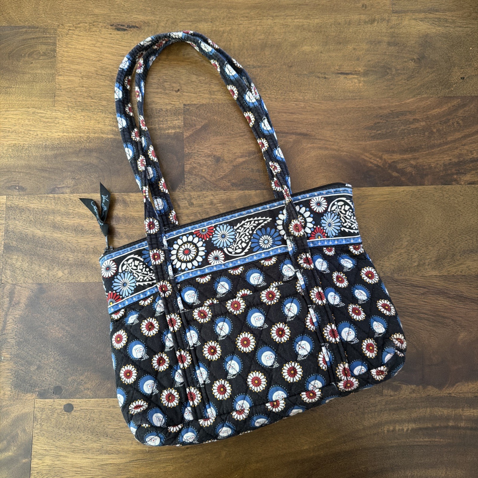 Vera Bradley Quilted Tote Bag, Night Owl (Retired Pattern), Quilted Cotton Tote