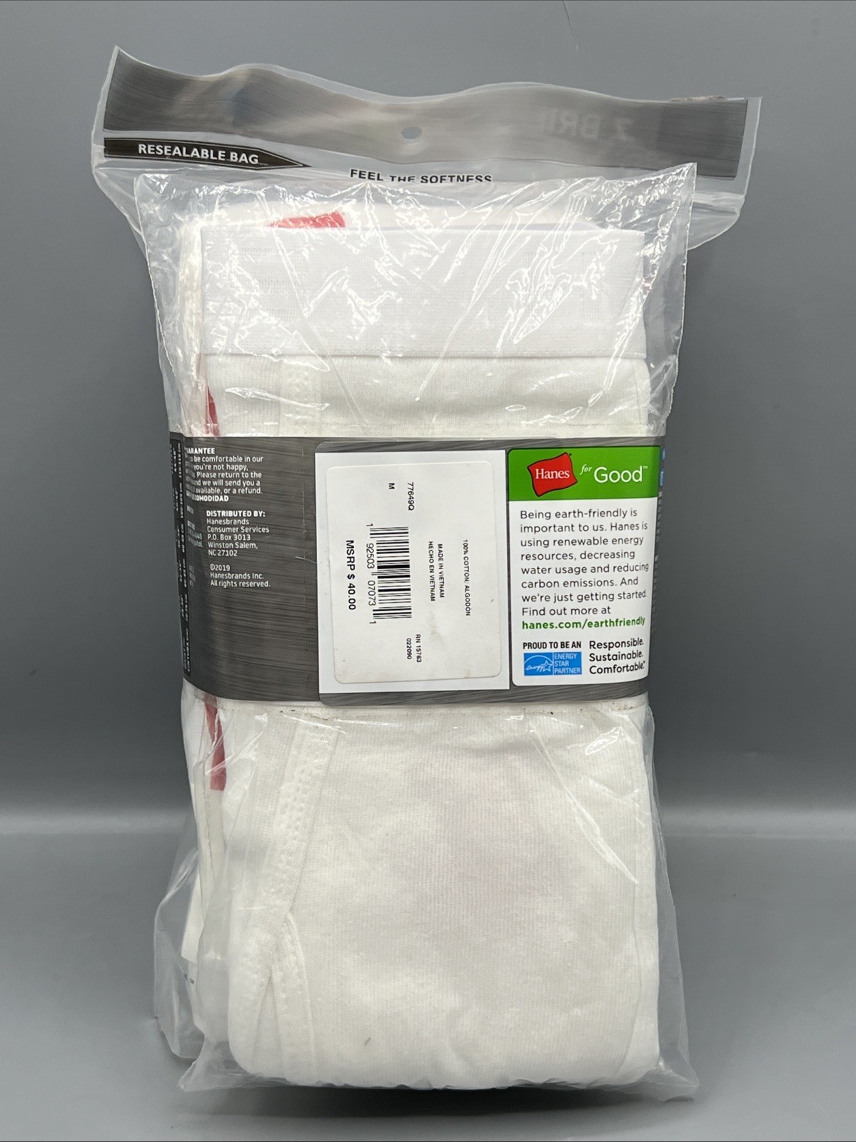 Hanes Ultimate Tagless Brief Comfort Flex Waist 9 Pack Size M 32”-34” White